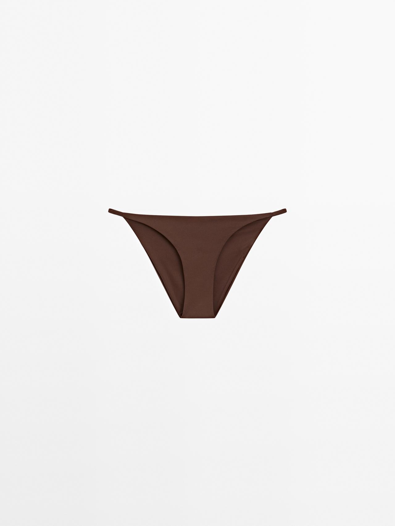 Massimo Dutti - Dame - Bikinitrusser Med Smalle Stropper - Brun - S
