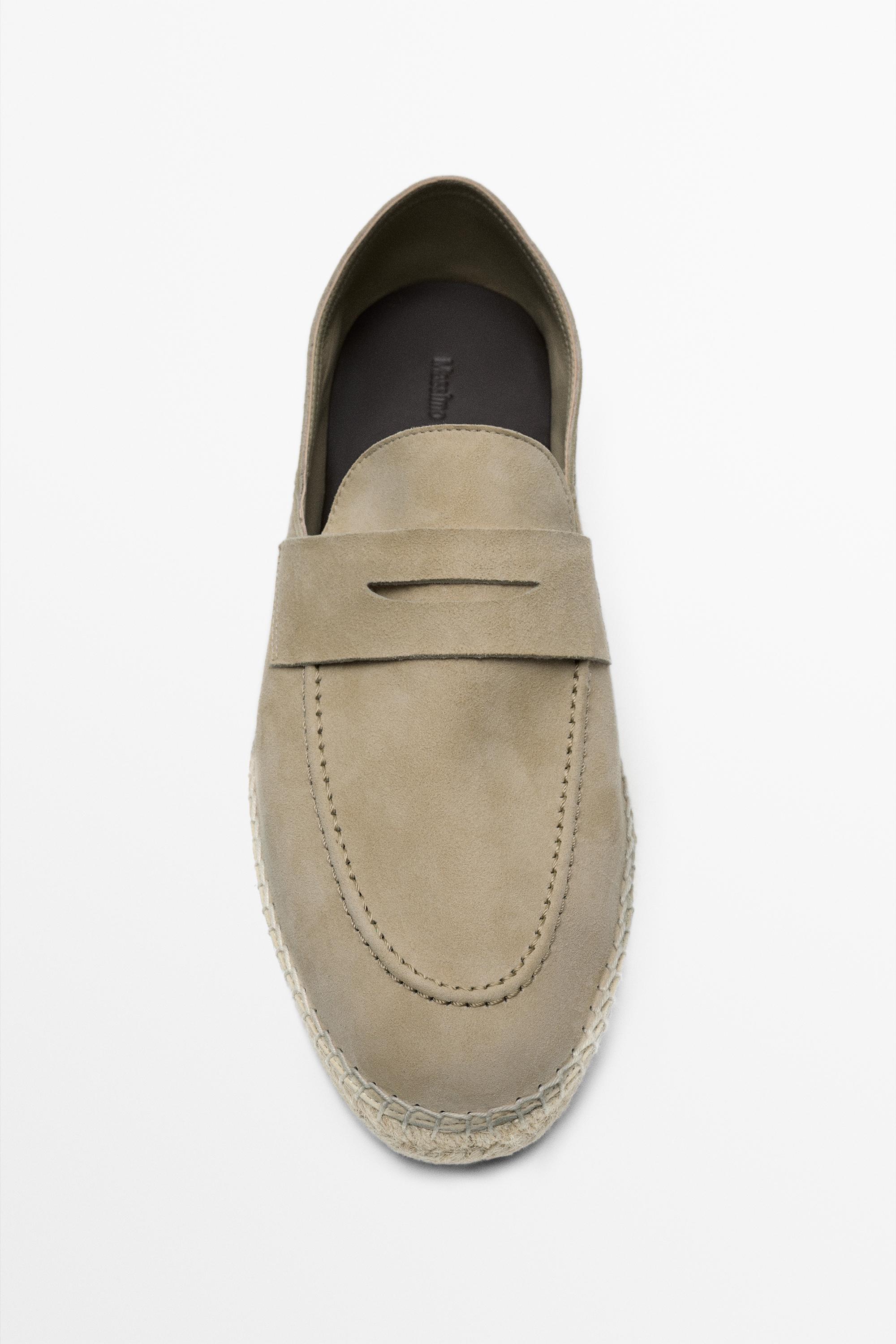 Suede penny strap espadrilles