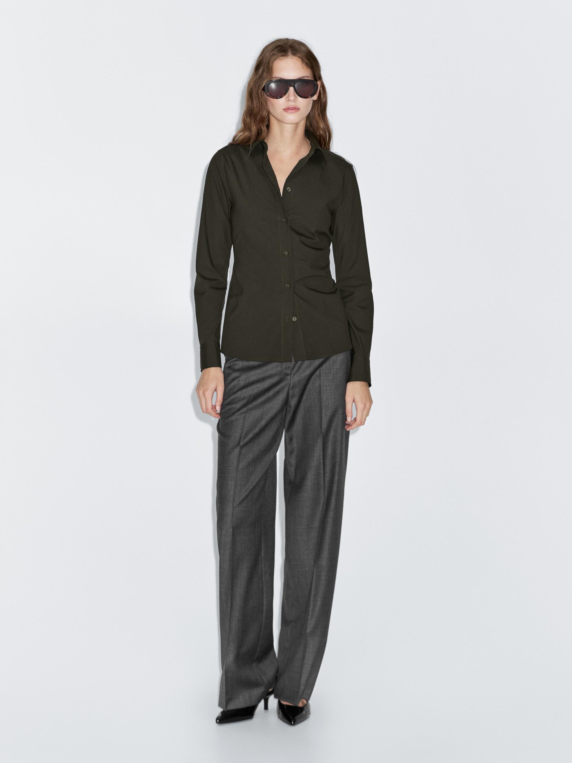 Camicia Stretch Misto Cotone - Verde - 36 (It 40) - Massimo Dutti - Femminile