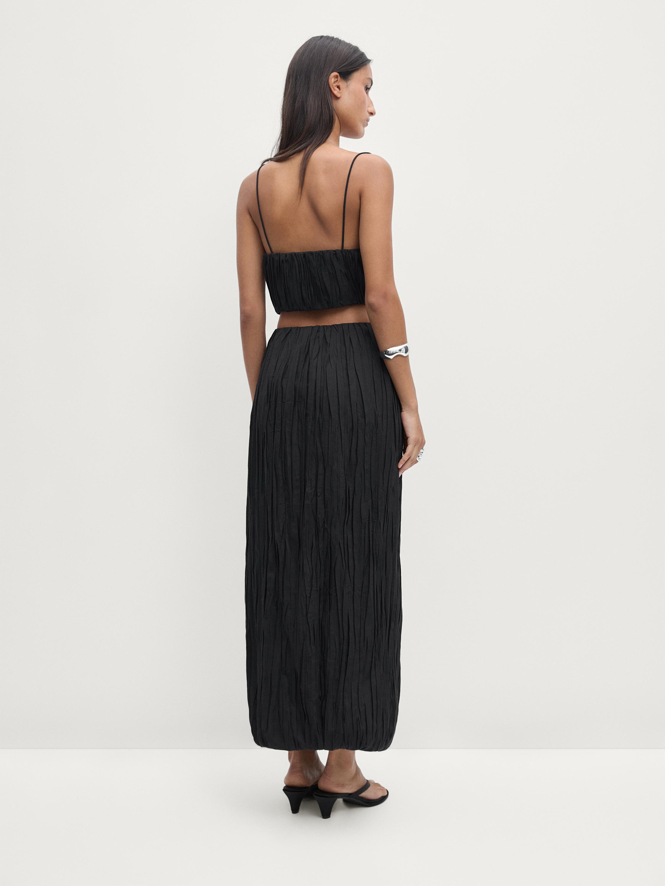 Pleated midi skirt