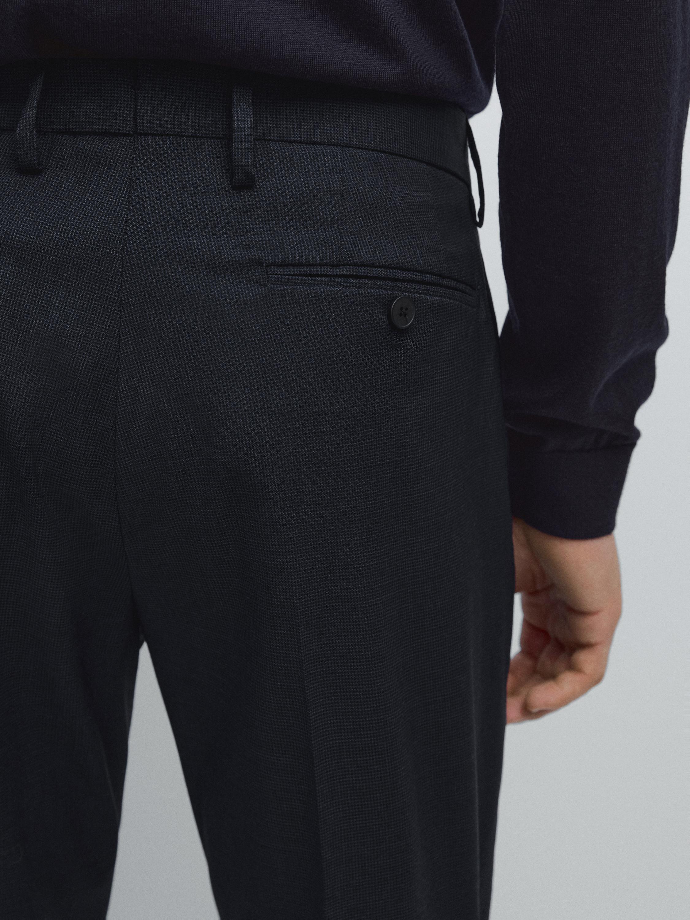 Houndstooth suit trousers