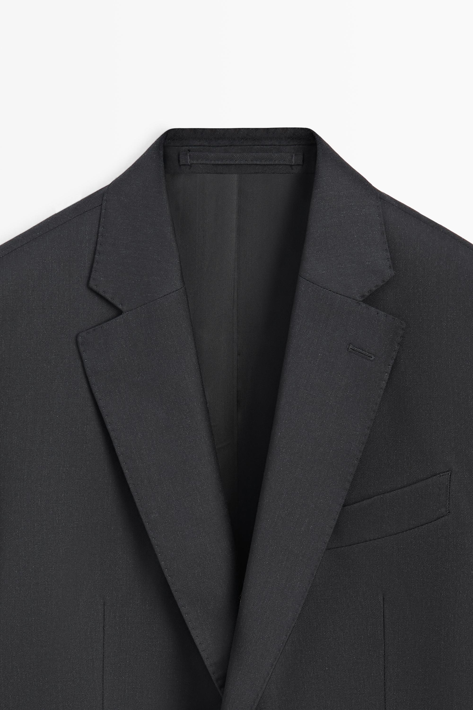 100% Wool Suit Blazer — CHARCOAL