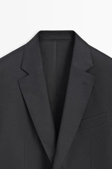 100% Wool Suit Blazer — CHARCOAL 9