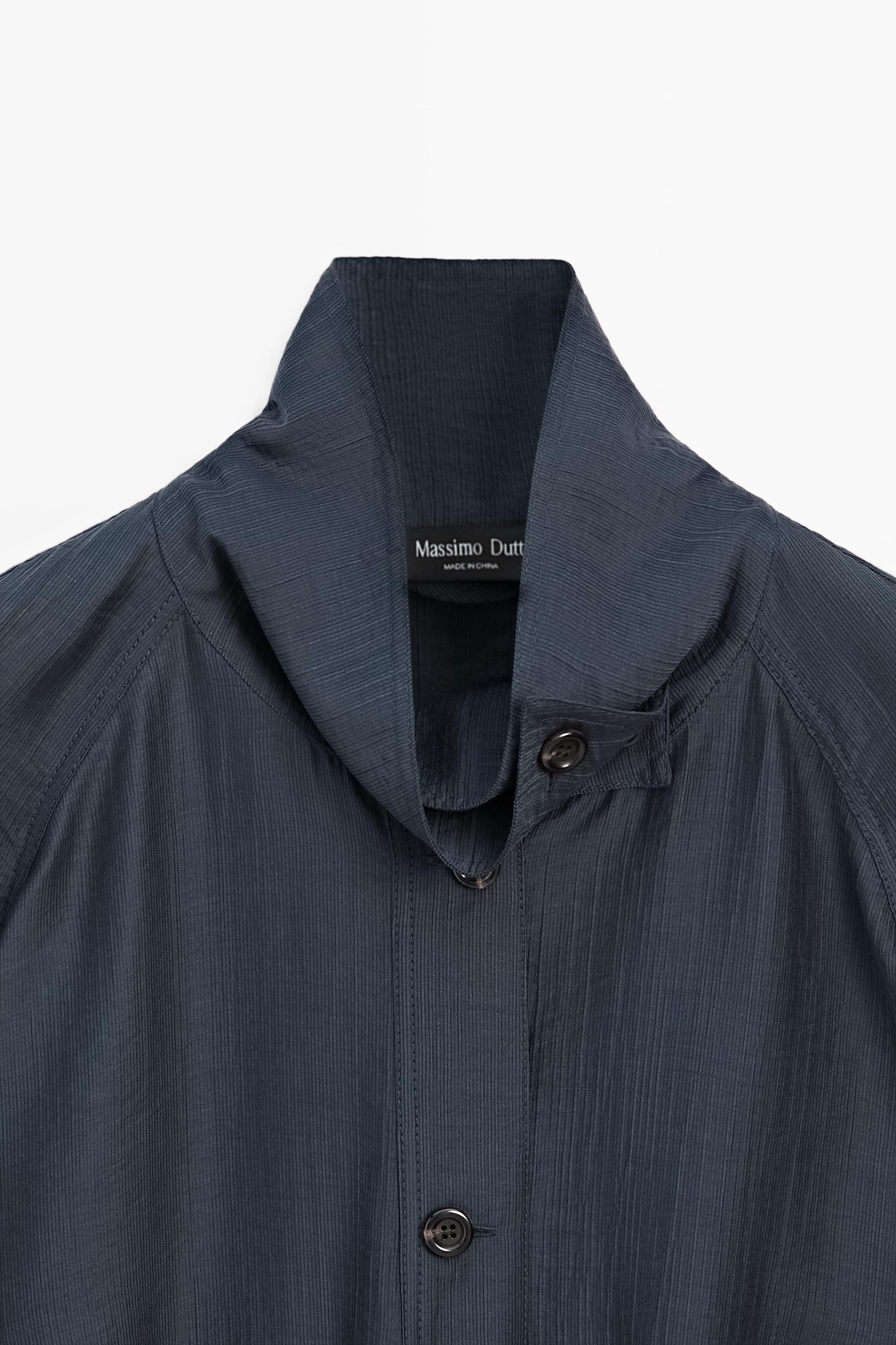 Fluid overshirt with puff detail — FADED BLUE (alternate view)