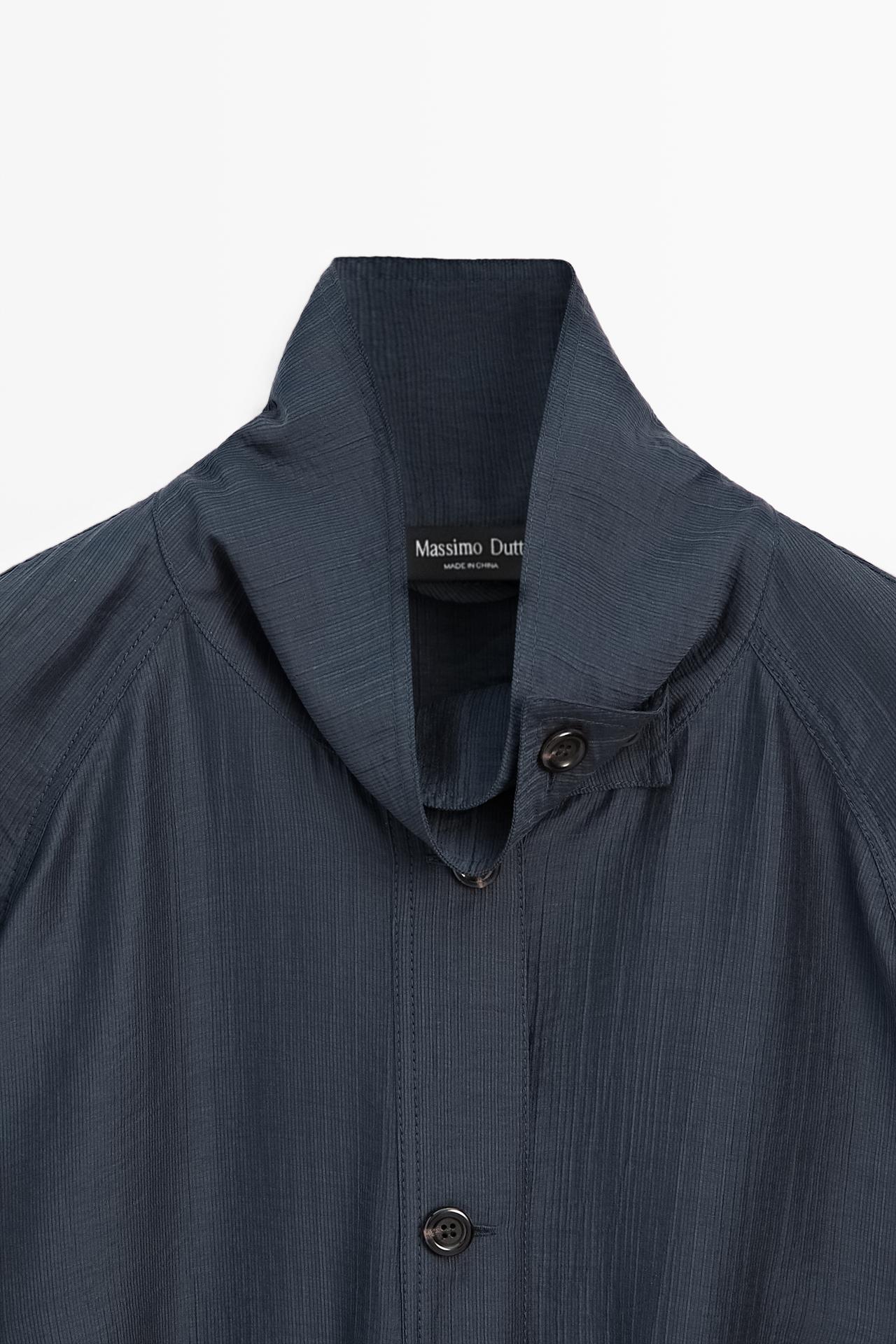 Fluid overshirt with puff detail — FADED BLUE