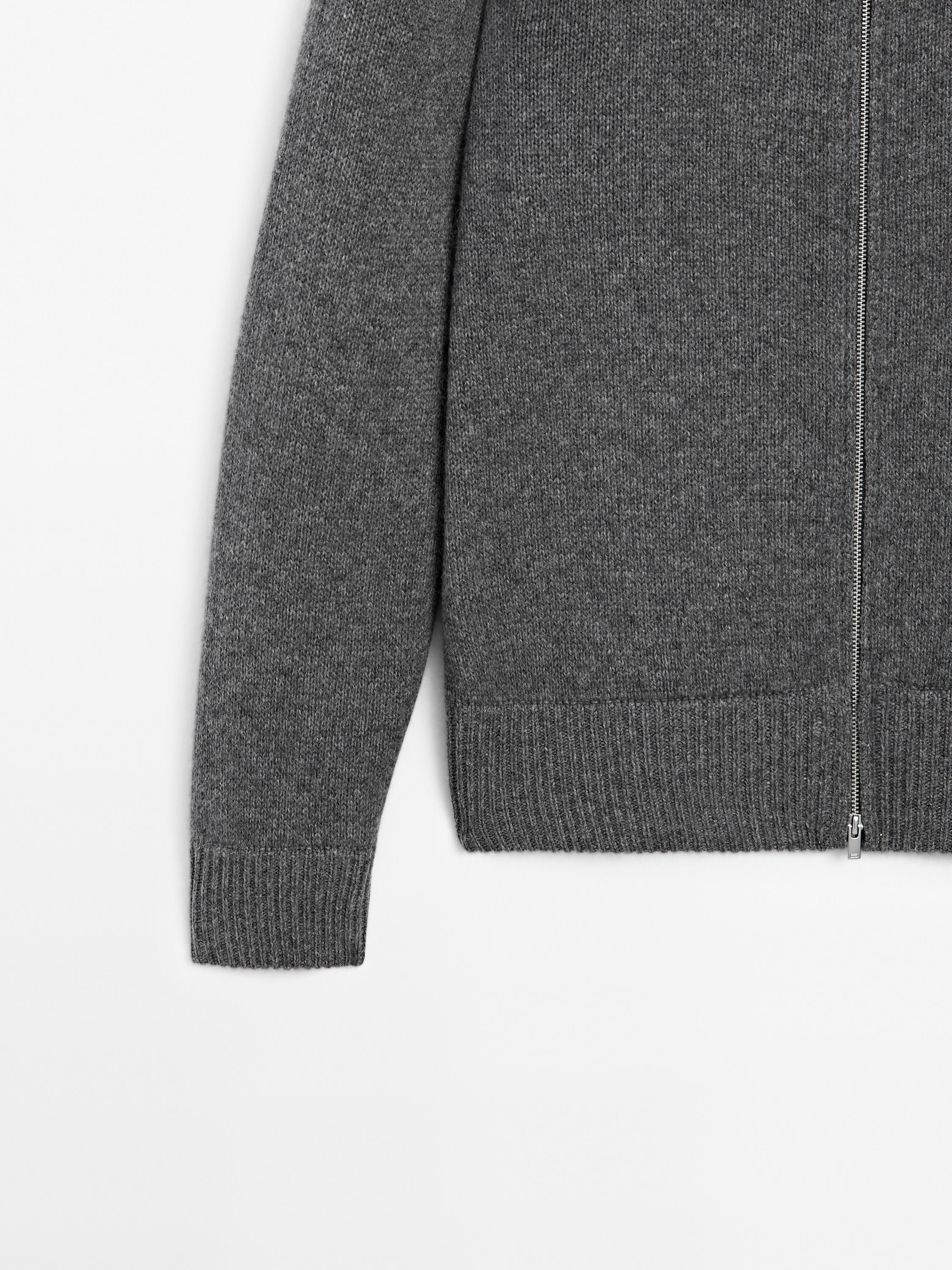 Zip-up cashmere bomber cardigan
