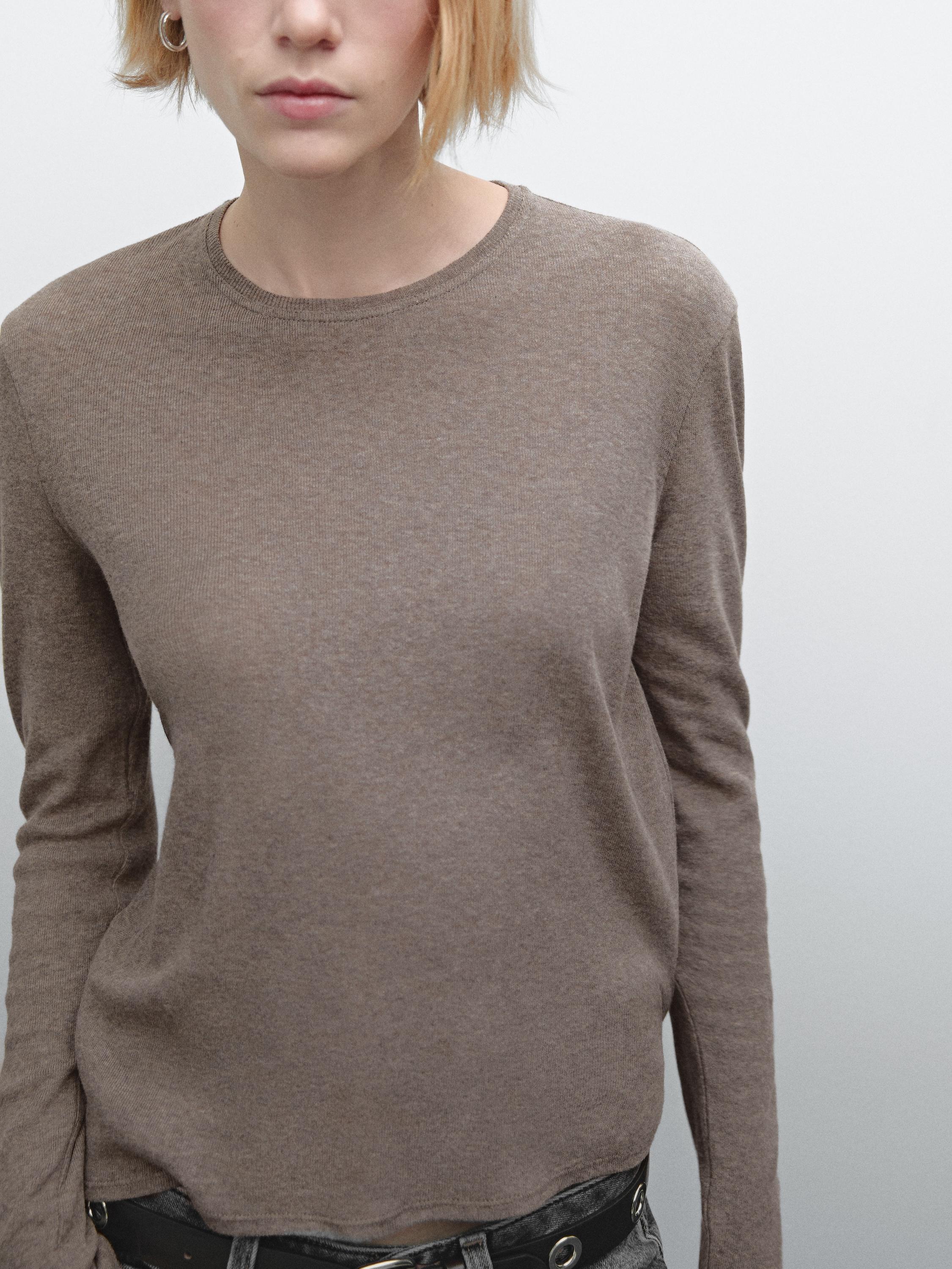 Fine crew neck T-shirt