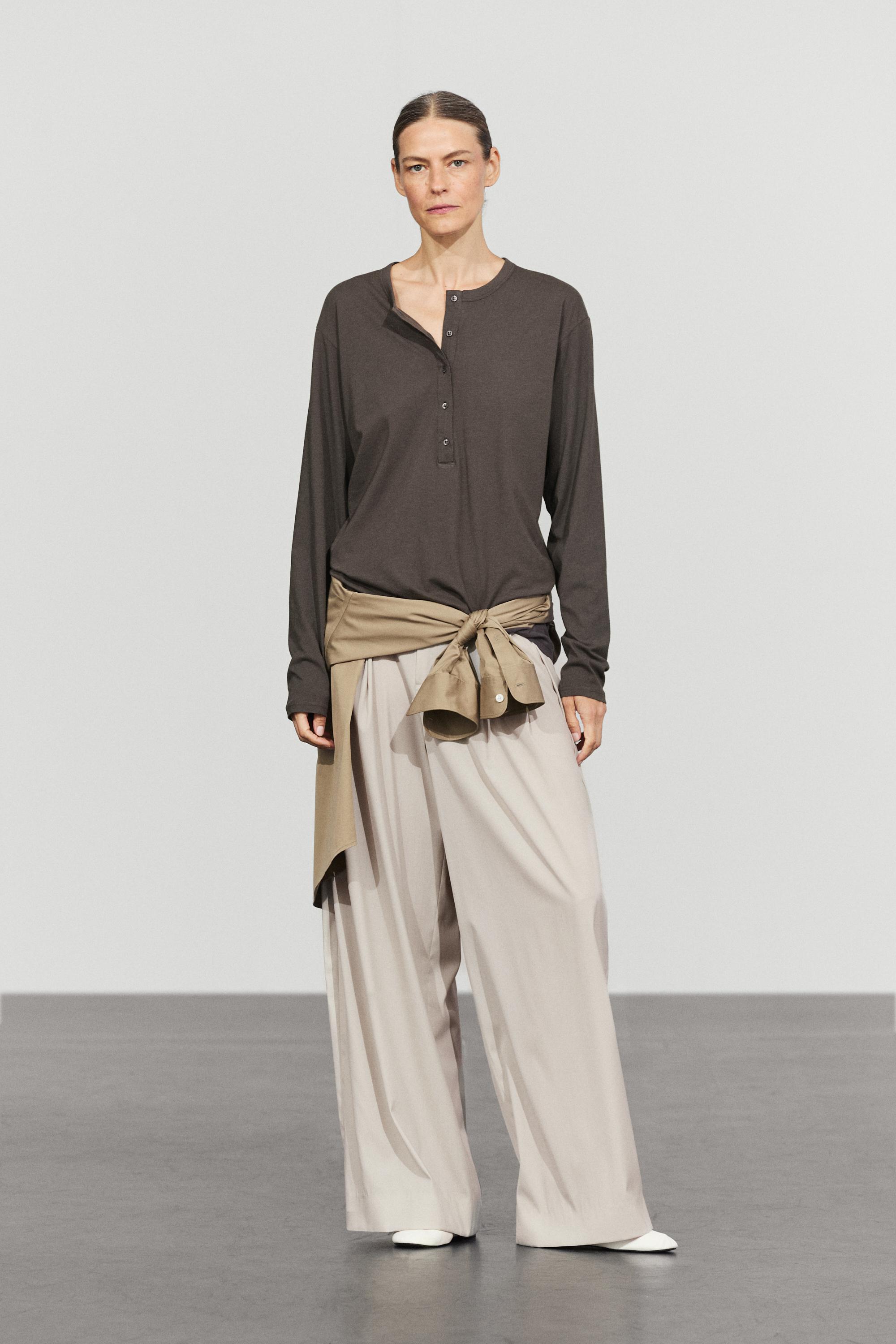 100% cotton long sleeve T-shirt — MINK