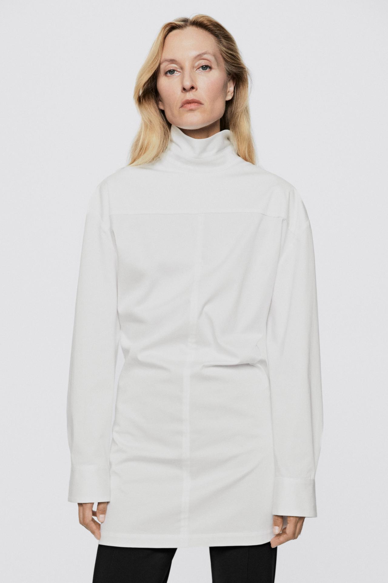High neck zipper blouse - LIMITED EDITION — WHITE
