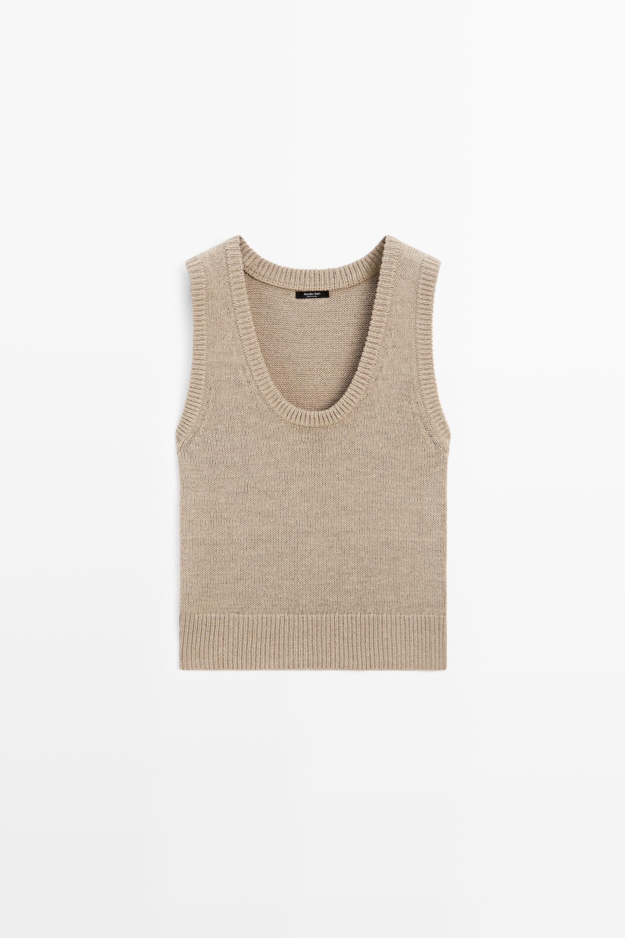 Gilet en maille côtelée en coton