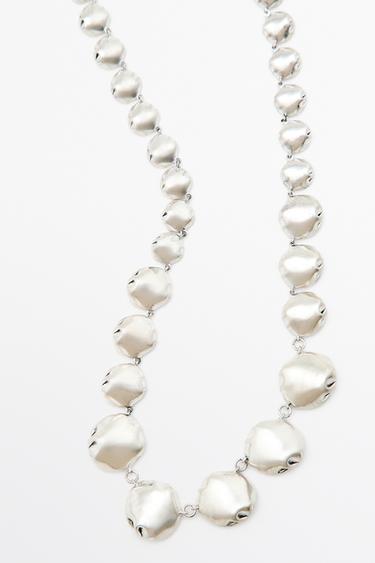 Long necklace with metal pieces — SILVER 3