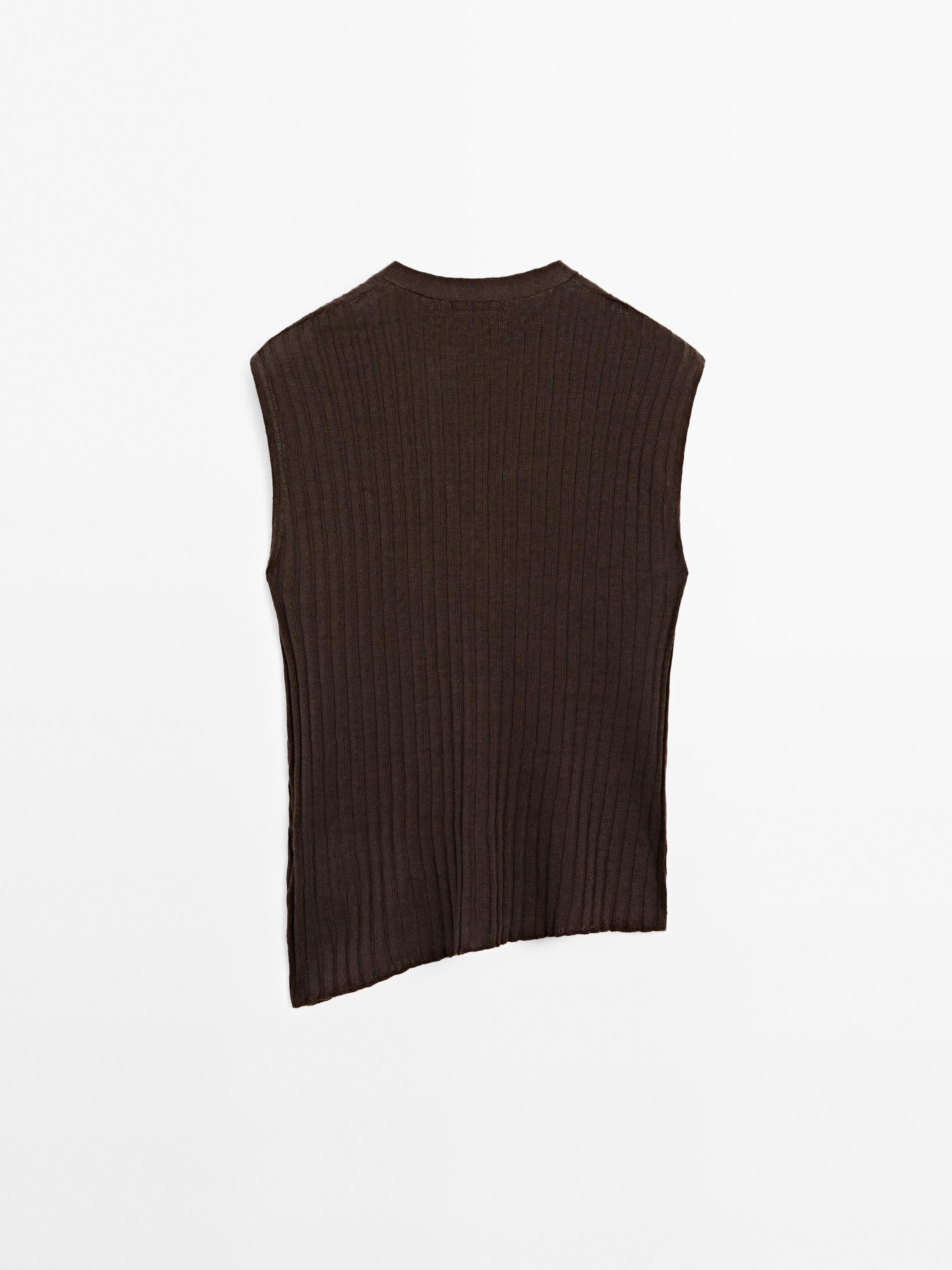 100% linen fine knit top