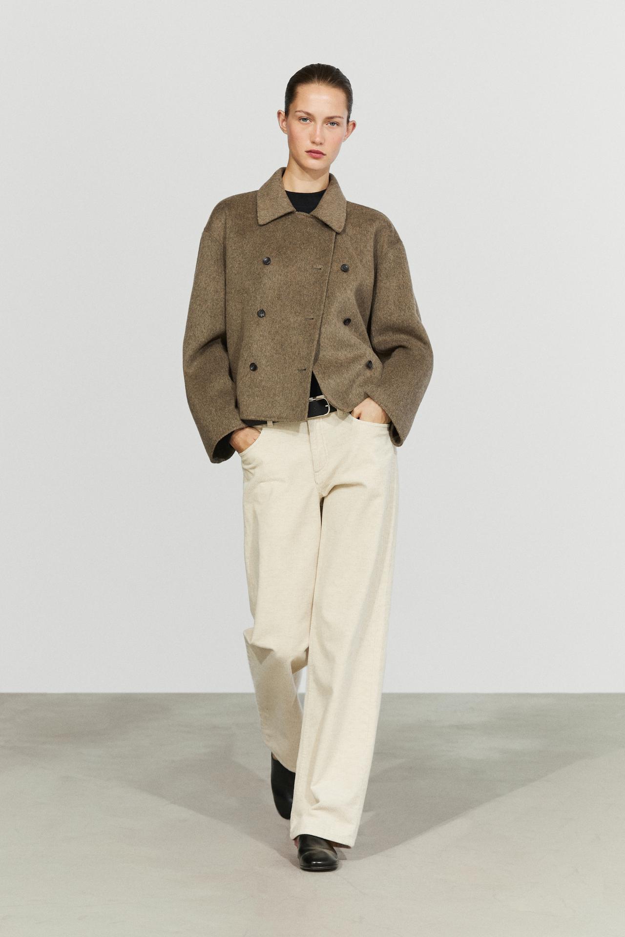 Short wool coat — BROWN