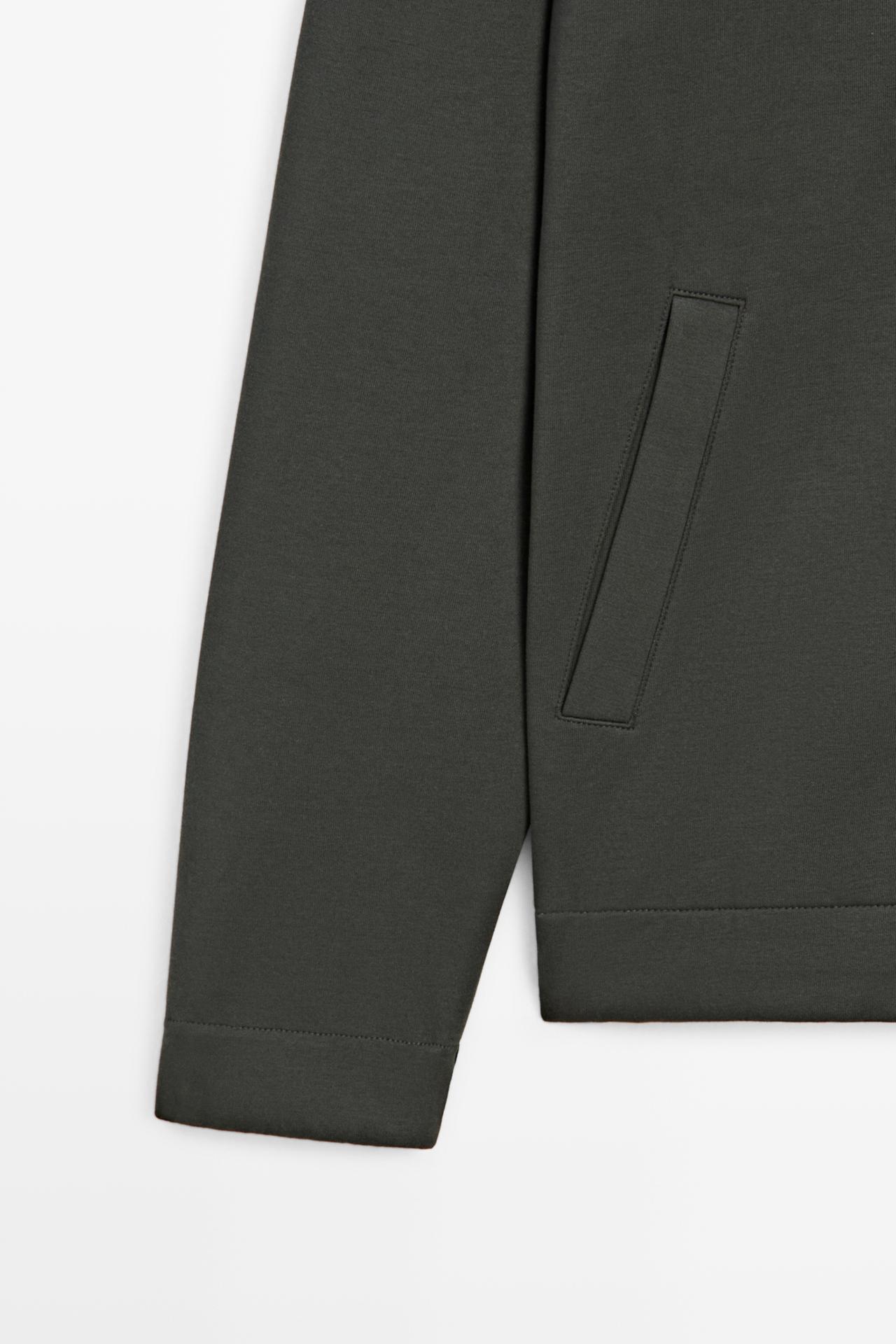 Cotton-Blend Suede Jacket, Co-ord Look — DARK GREEN