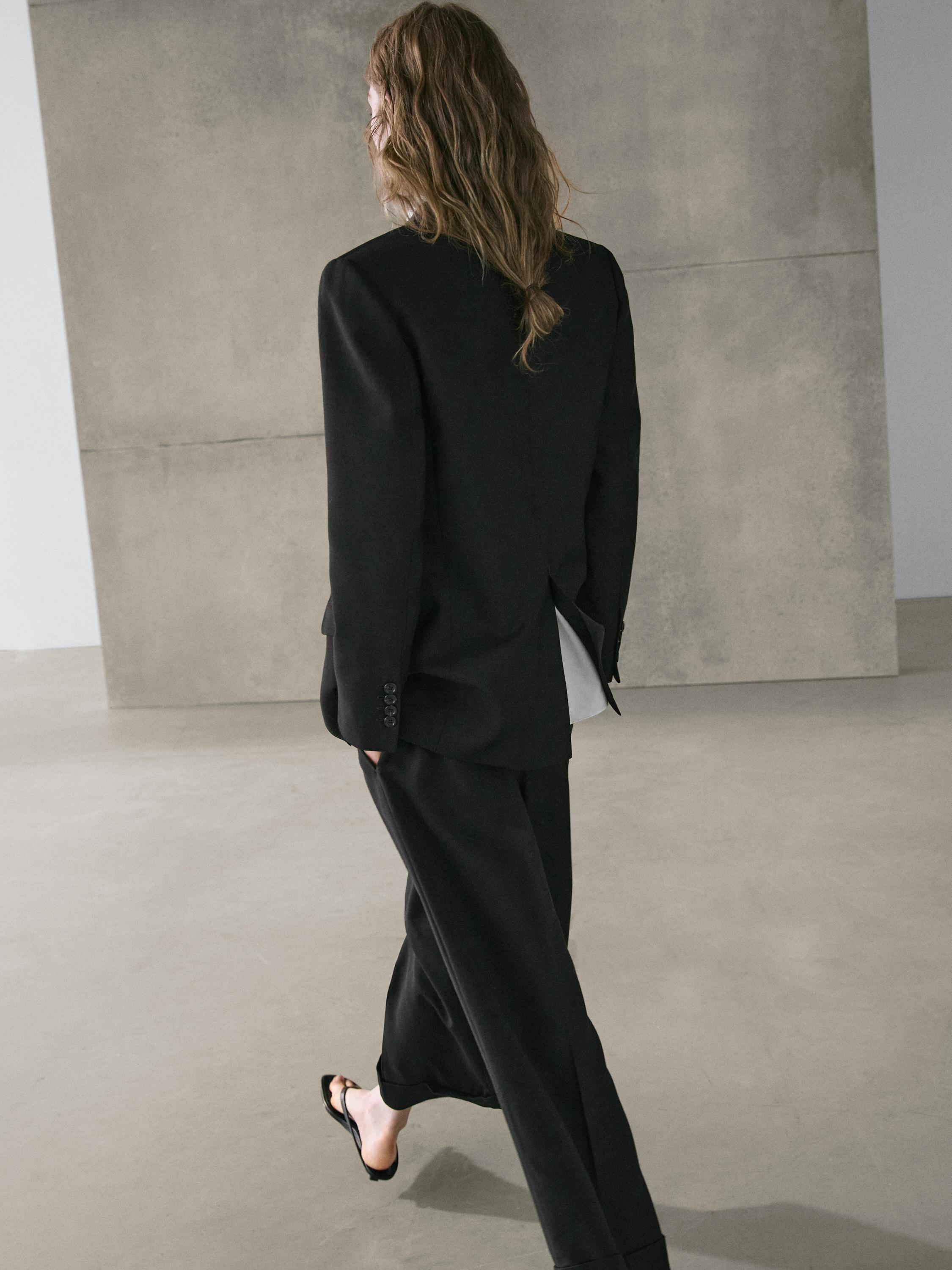 Flowing trousers with darts — BLACK