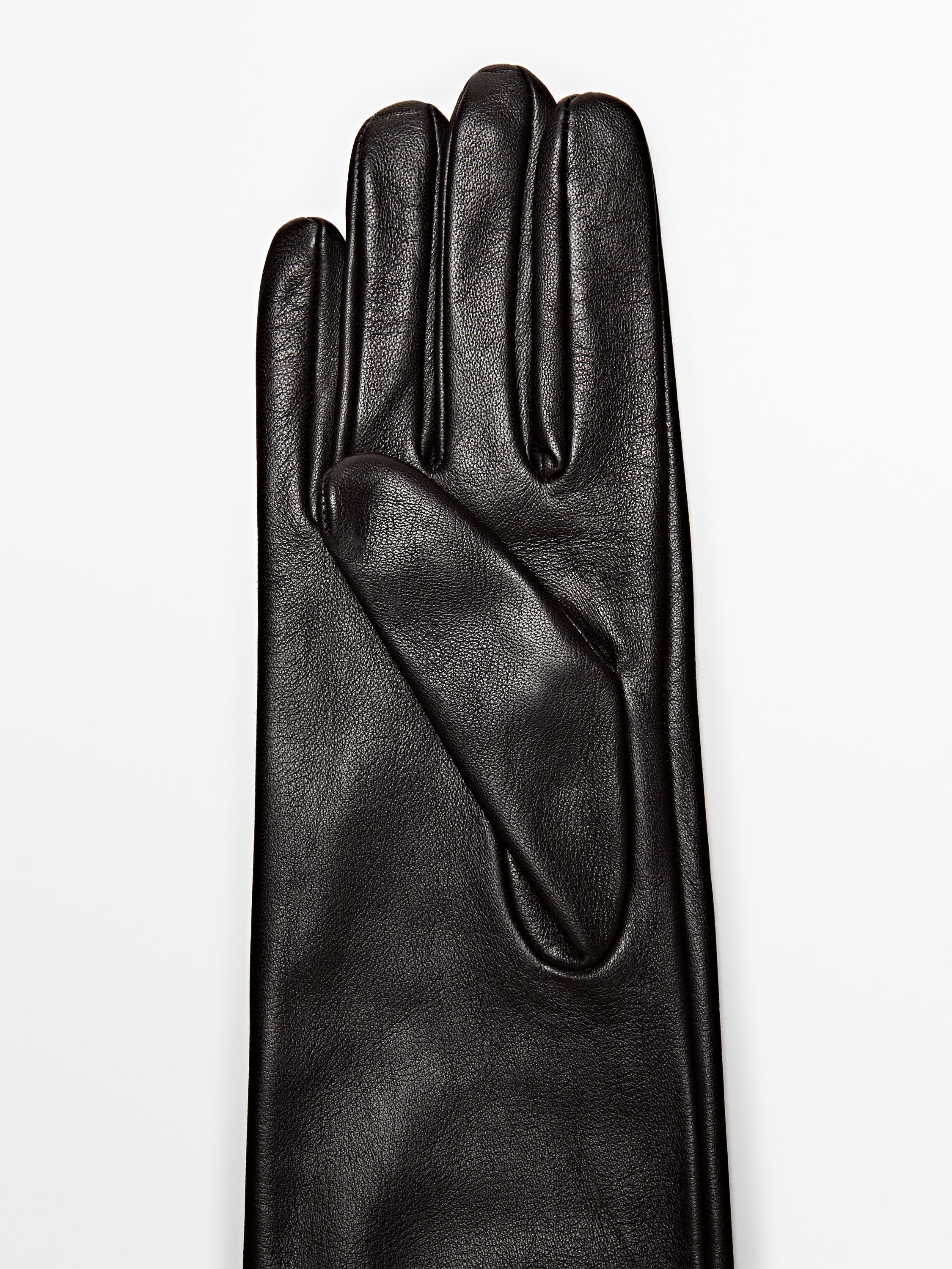 Gants longs en cuir caprin nappa