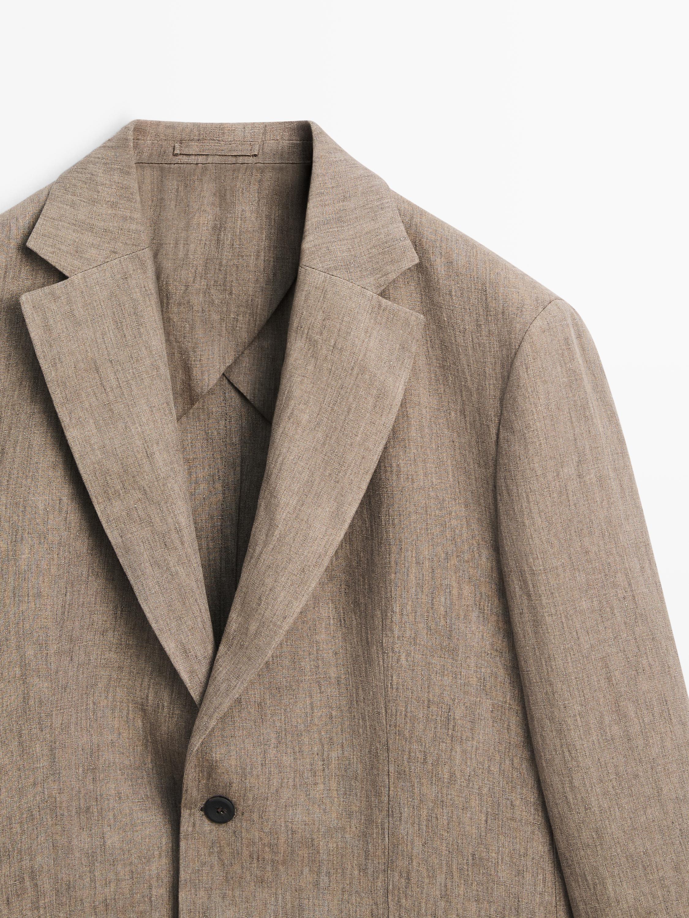 100% linen suit blazer — OCHRE