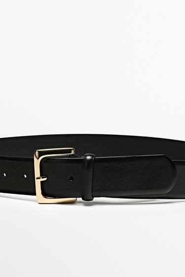 Nappa leather belt with square buckle — BLACK 2