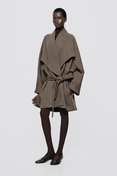 Wool blend belt detail coat - LIMITED EDITION — MOLE BROWN 4