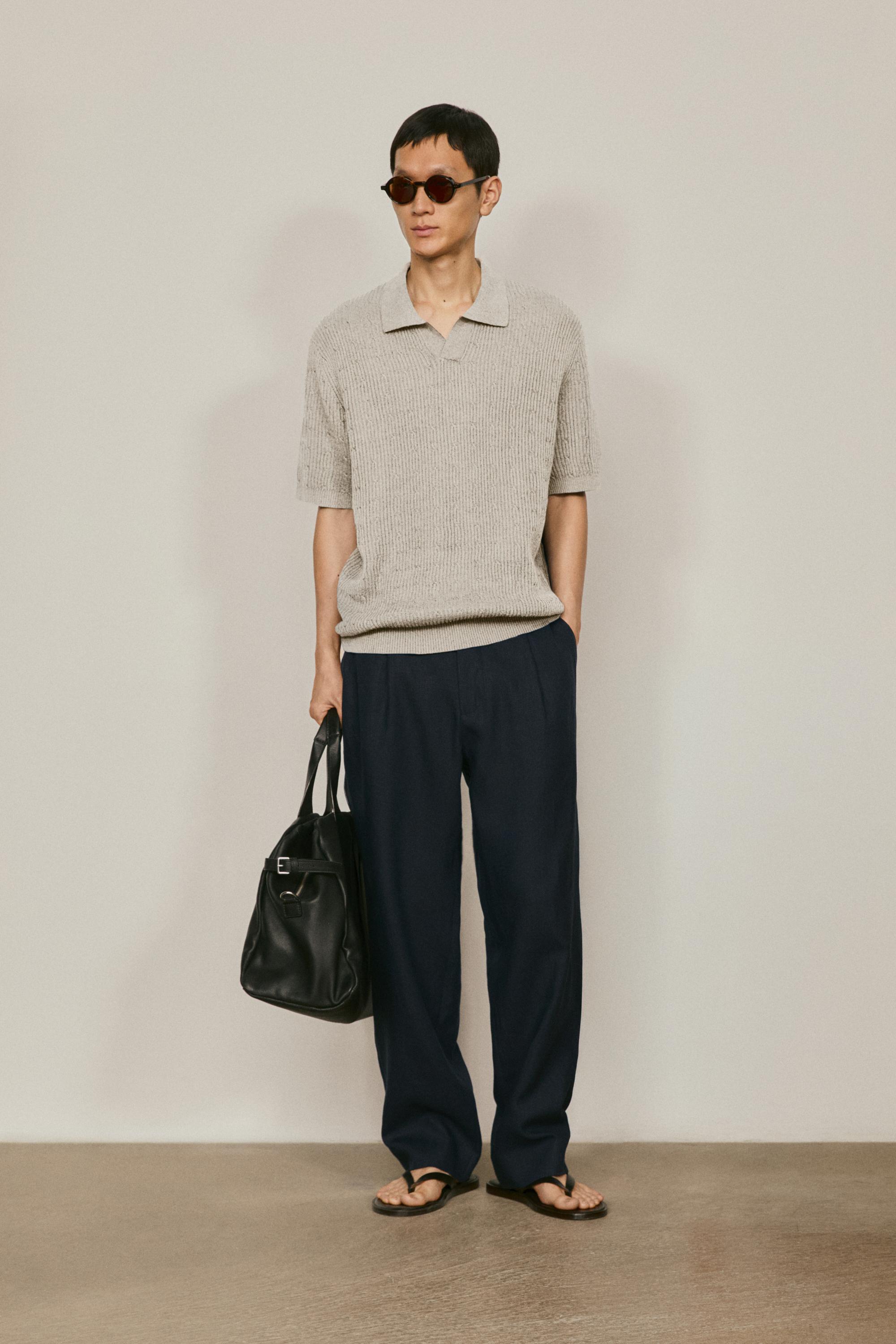 Cable-knit polo sweater - LIMITED EDITION — GREENISH
