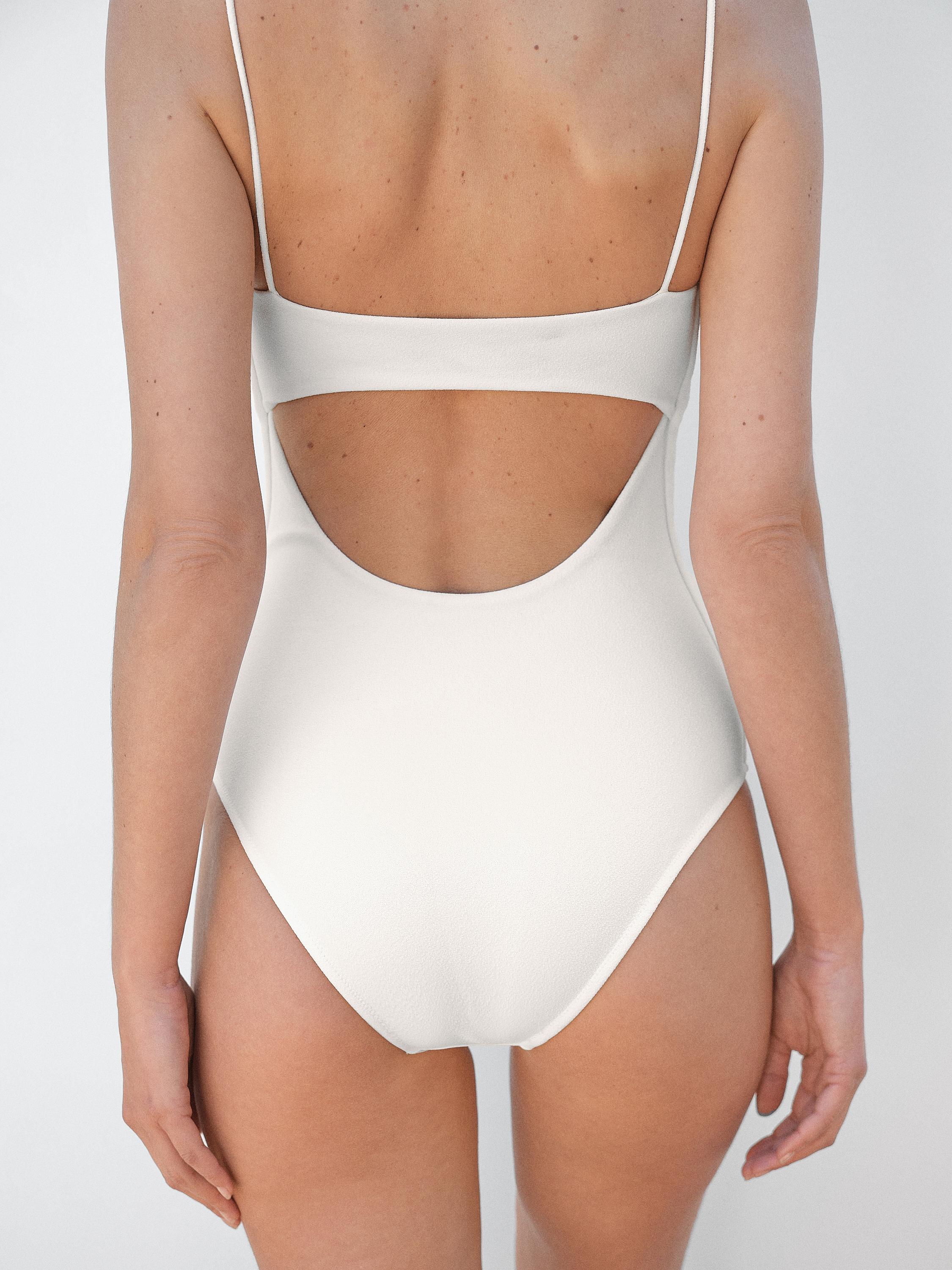 Bandeau swimsuit with back detail