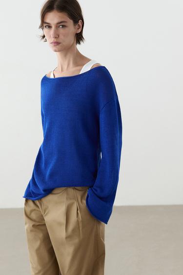 100% mercerised cotton sweater — DEEP BLUE 3
