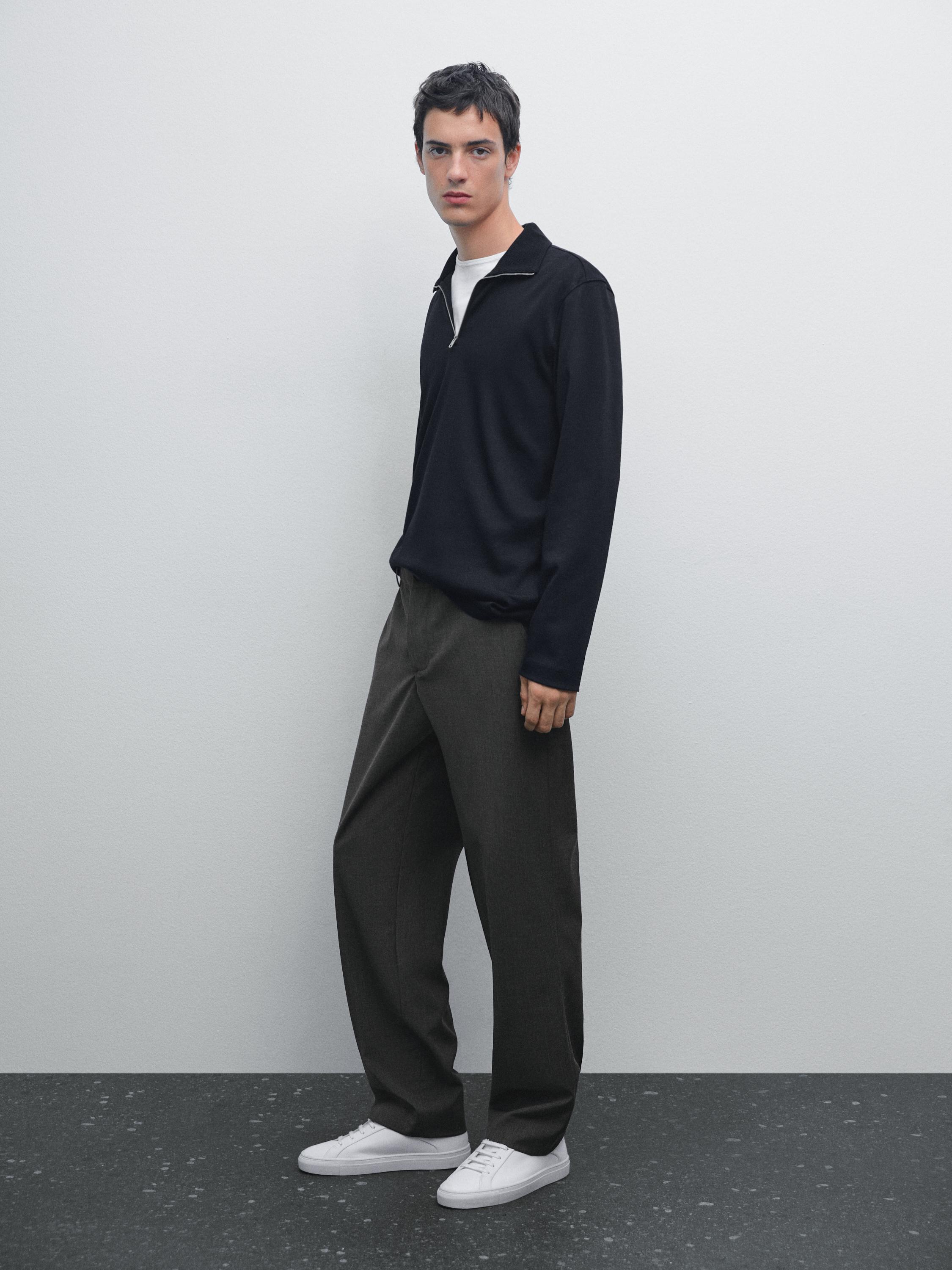 Polo cuello mock cremallera