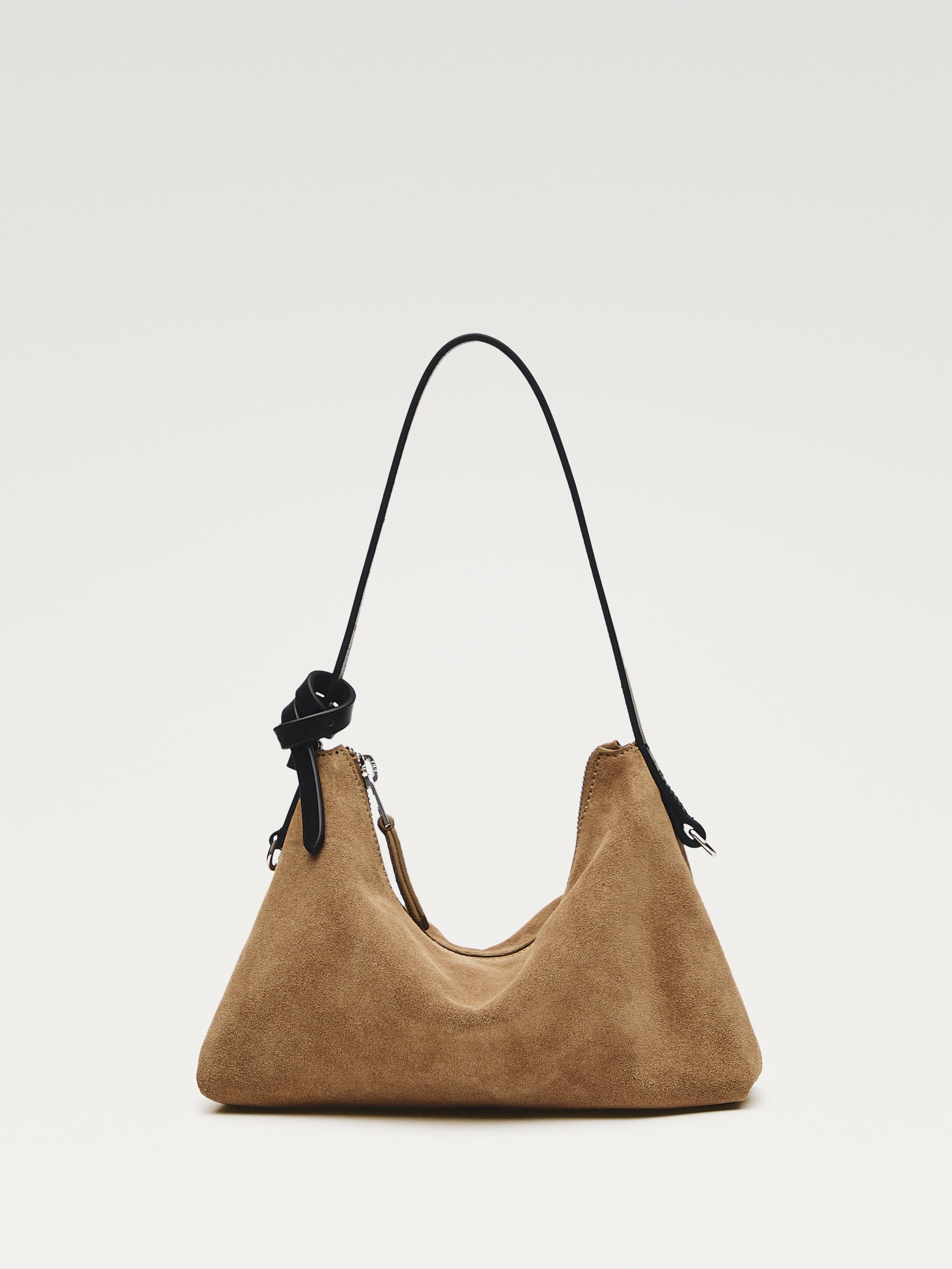 Borsa piccola in pelle scamosciata