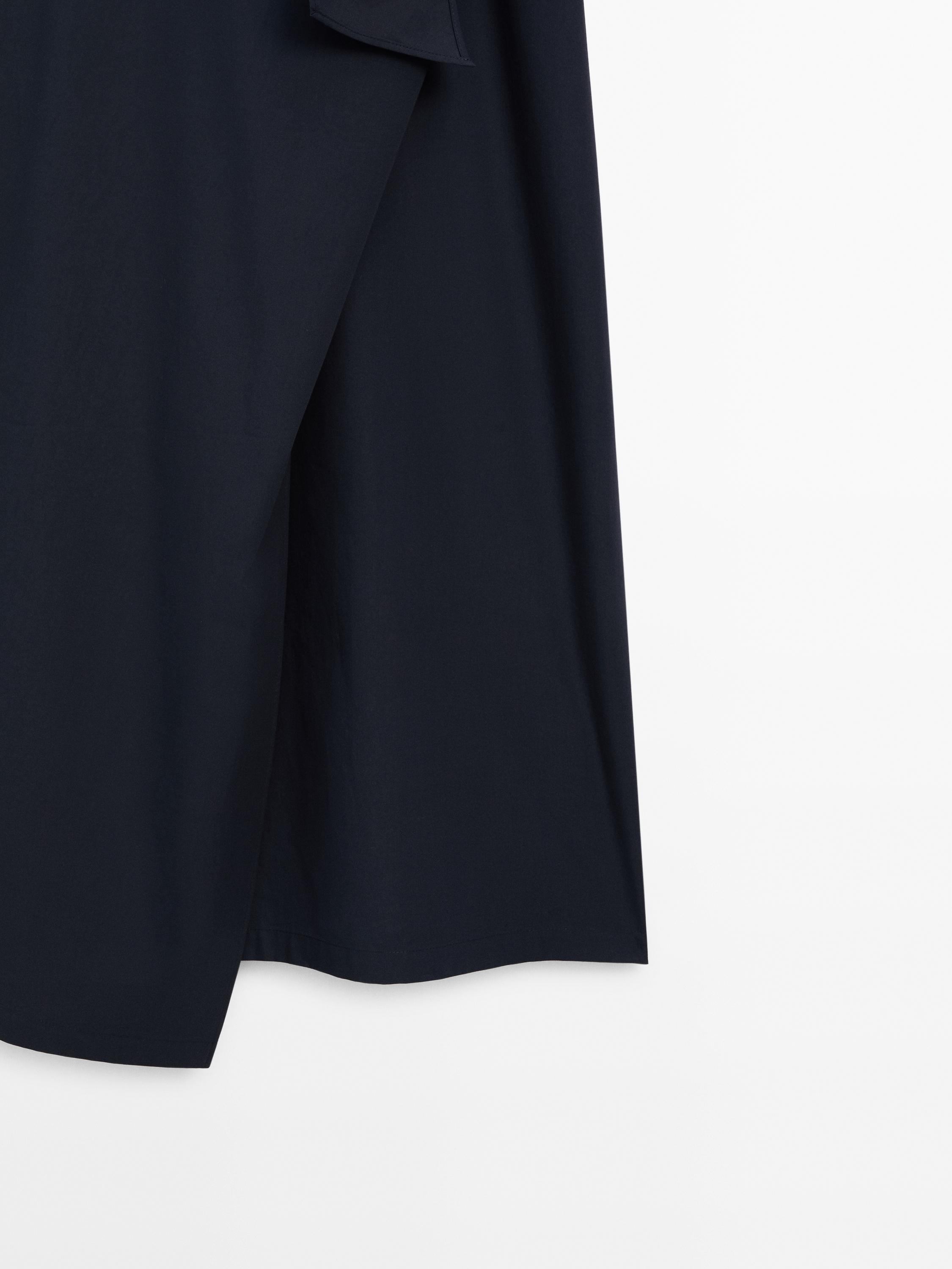 Poplin wrap midi dress