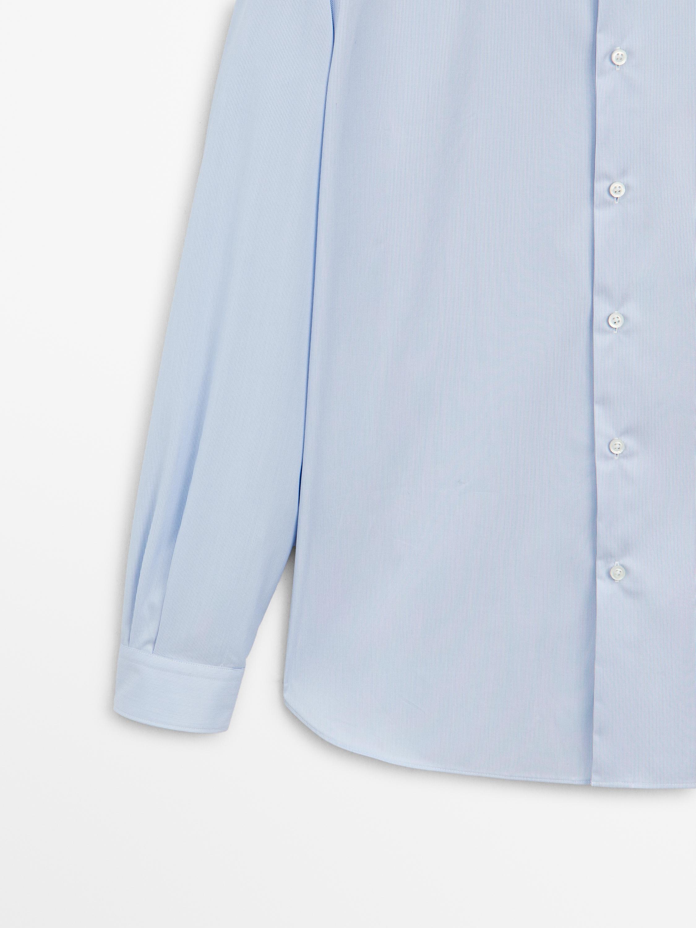 Slim fit micro-striped shirt