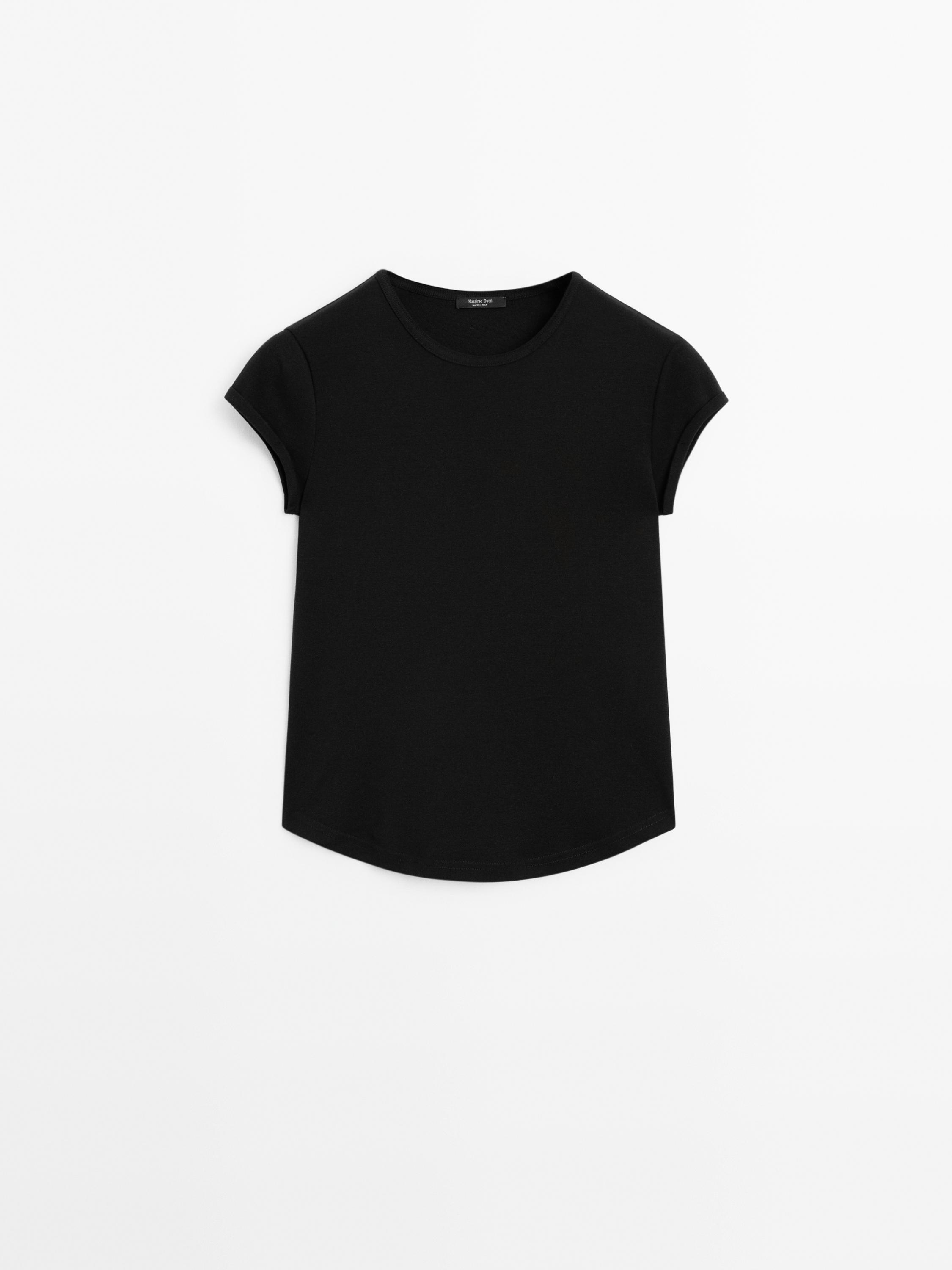 T-shirt 100 % coton arrondi dans le bas