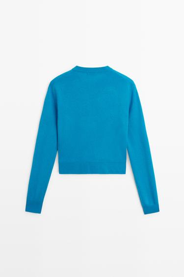 Knit cardigan with button detail — TURQUOISE 6