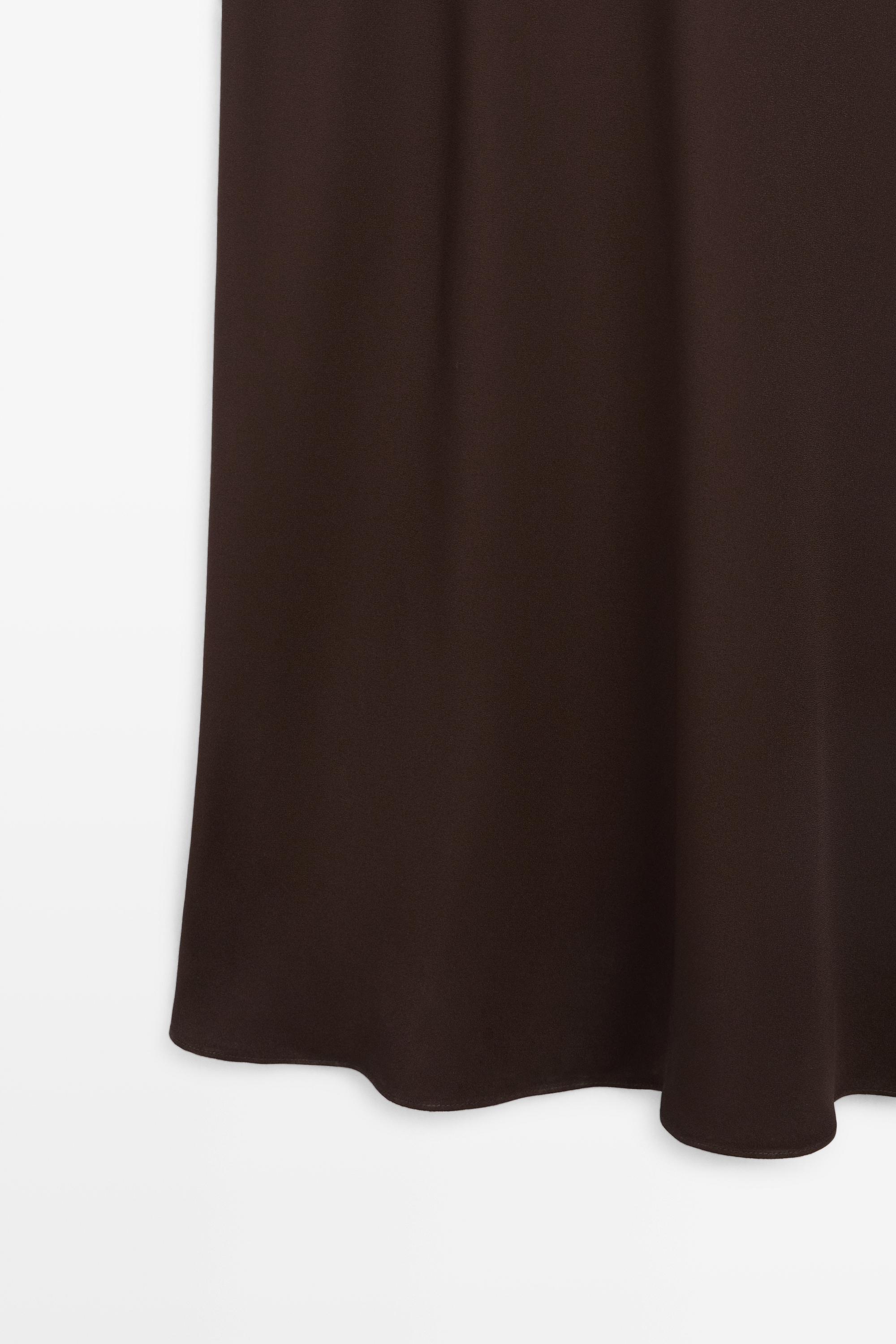 Halter midi dress with waistband detail — BROWN