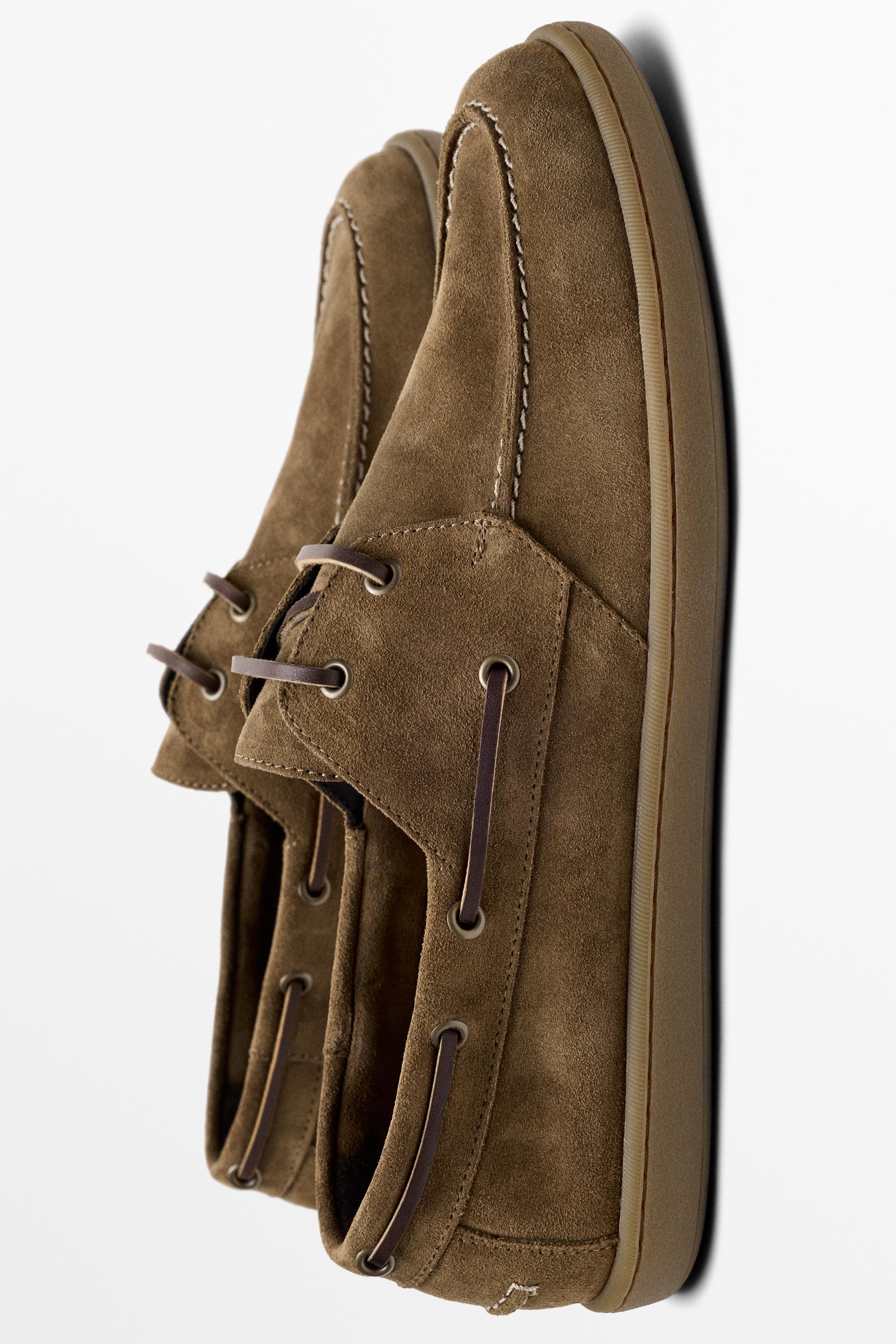 Soft leather boat shoe — CAMEL