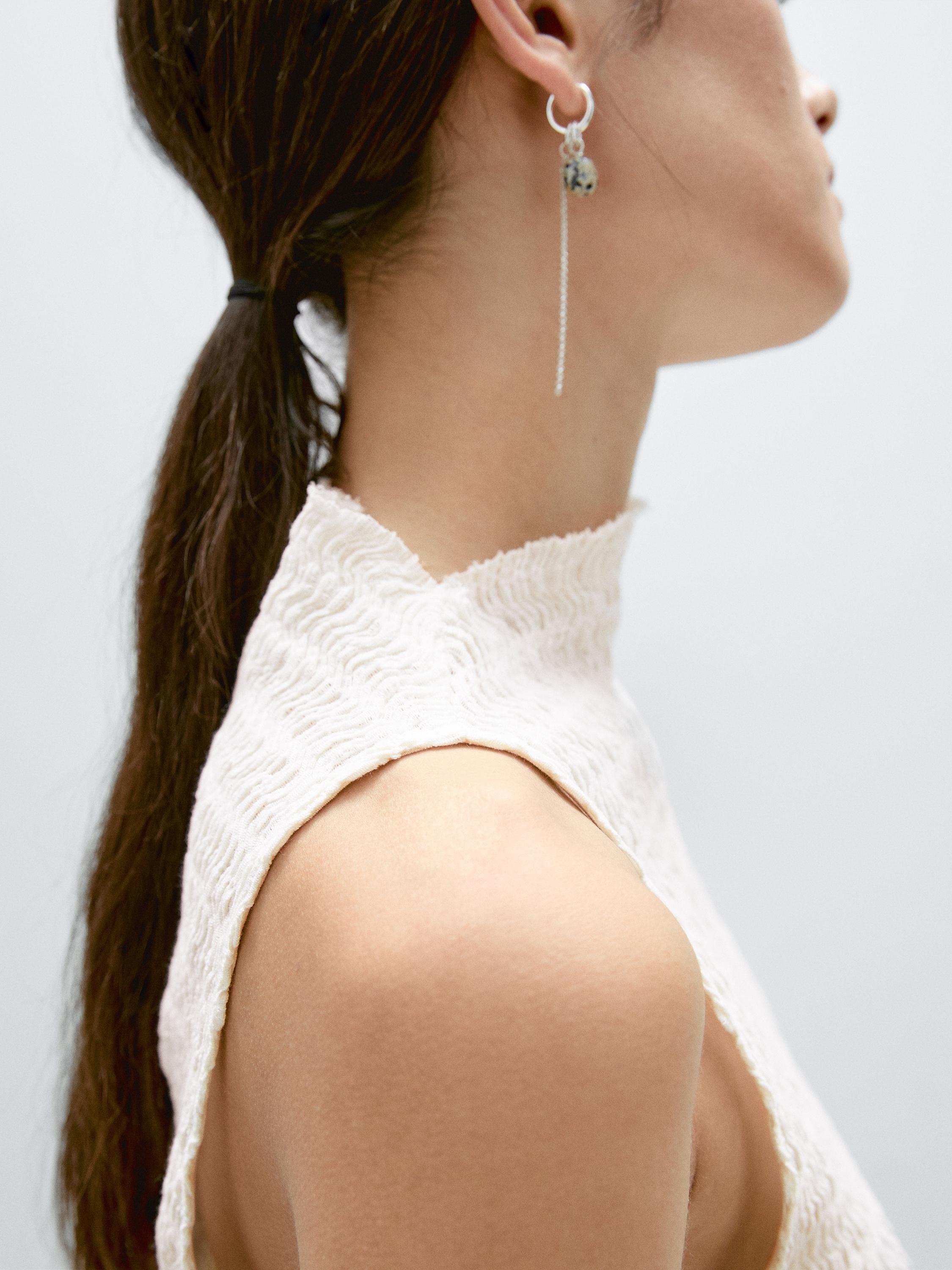 Top z mieszanki bawełny z fakturą