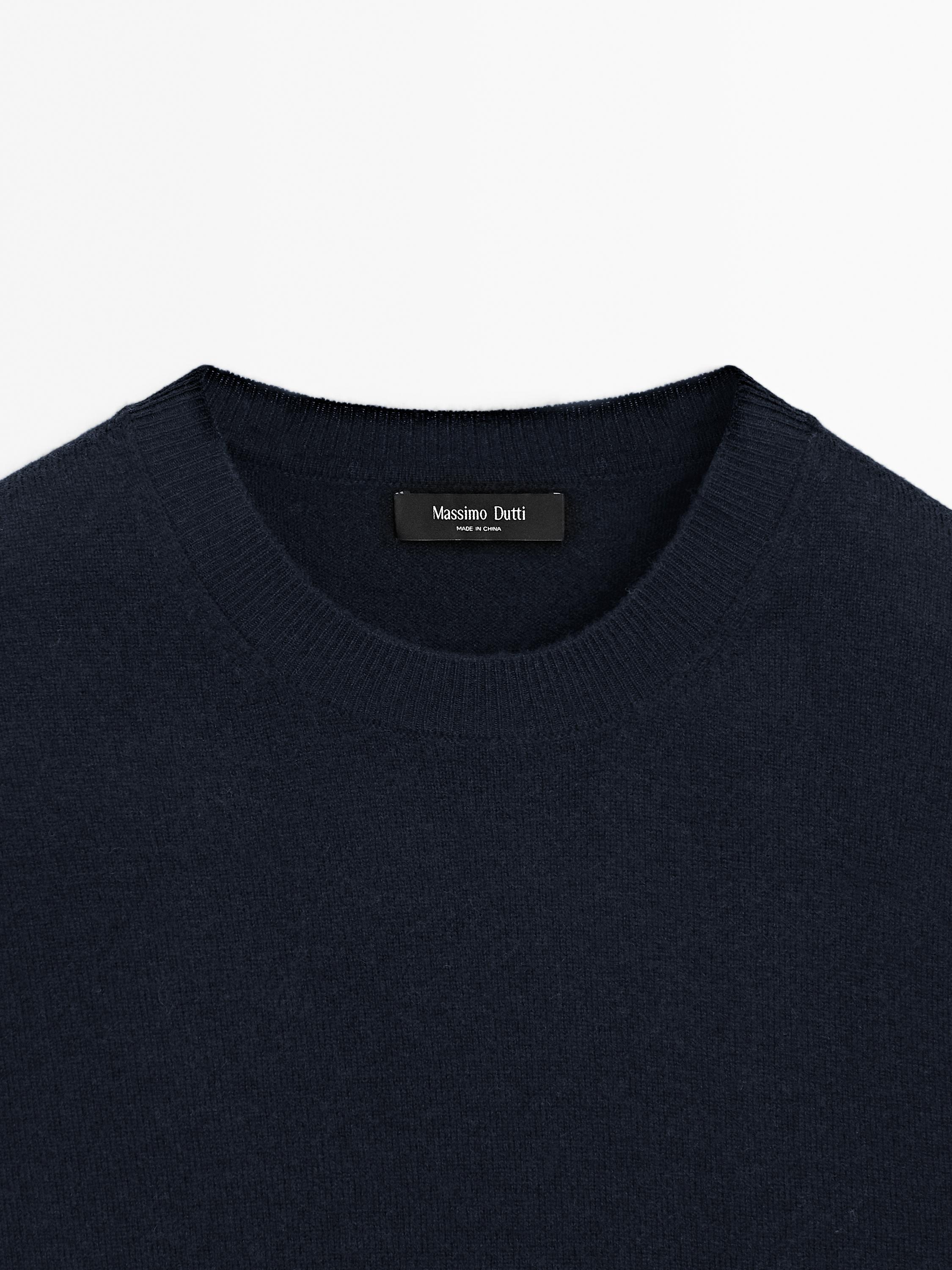 Wool blend crew neck sweater