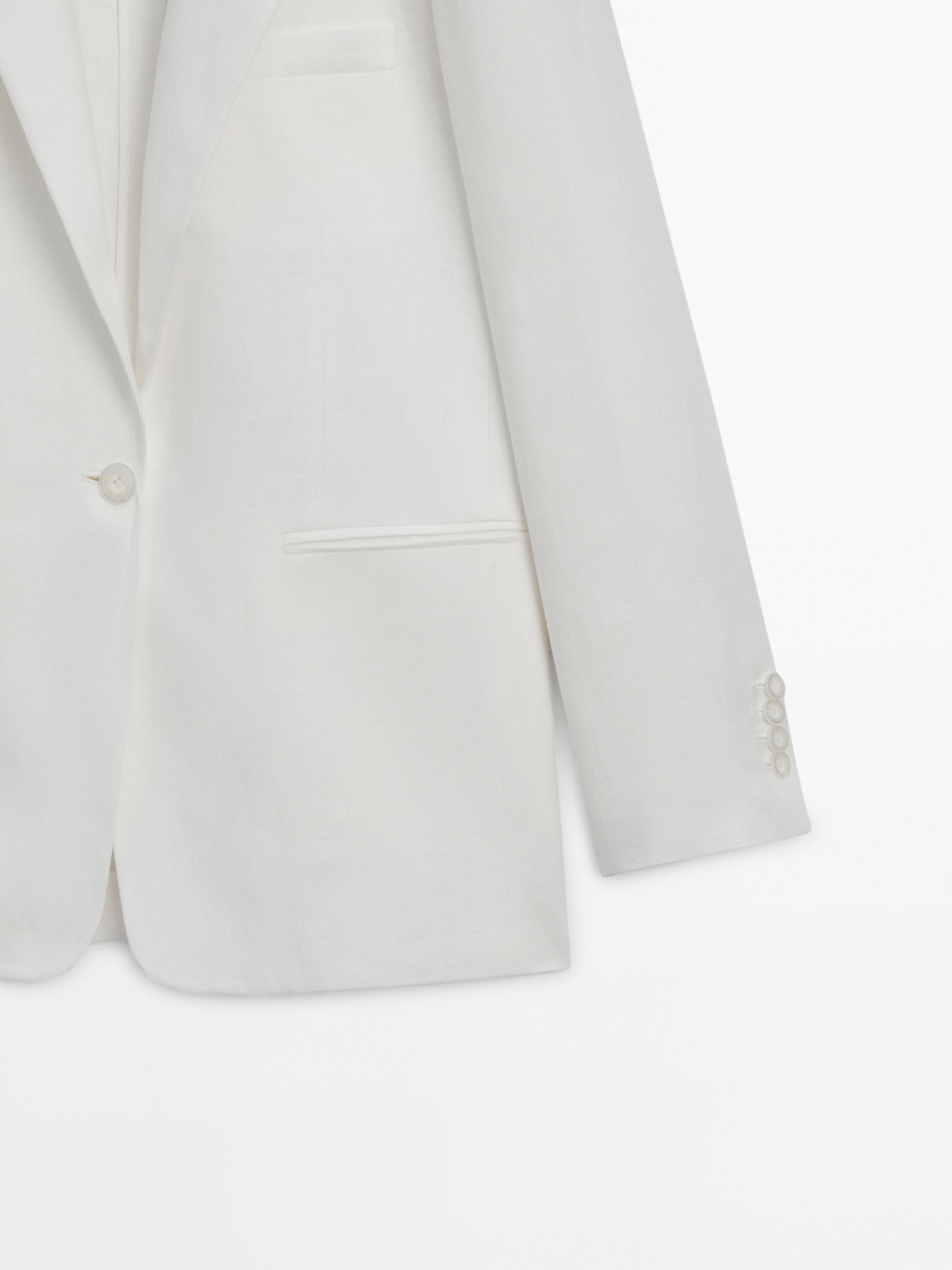 100% linen one-button blazer