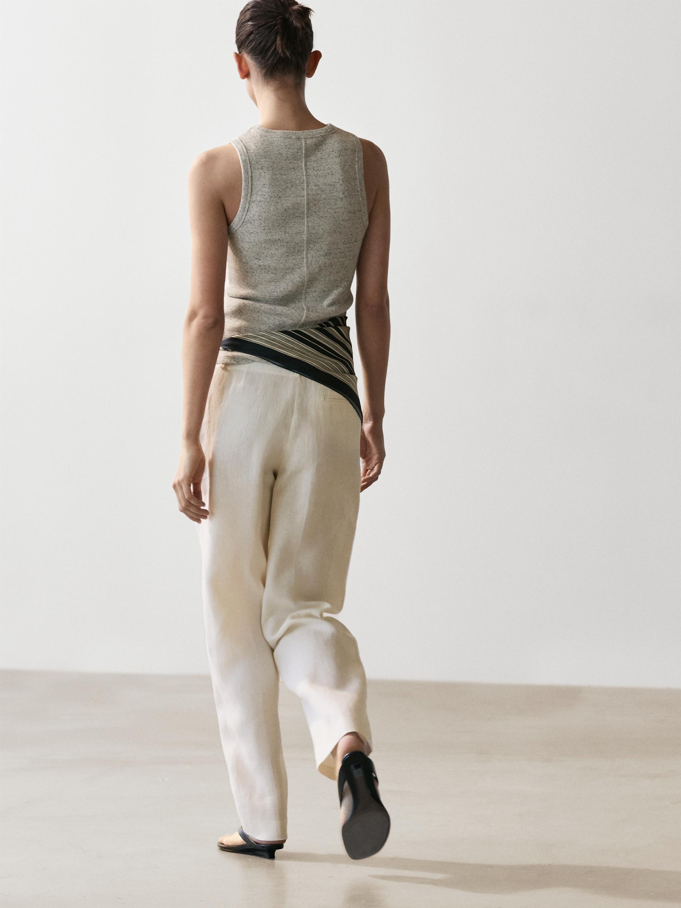 Linen suit trousers — Off white
