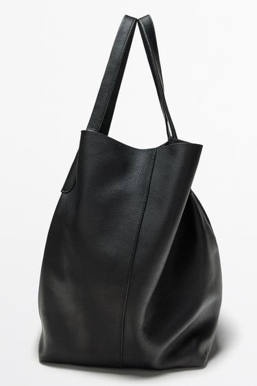 Nappa leather tote bag — BLACK 2