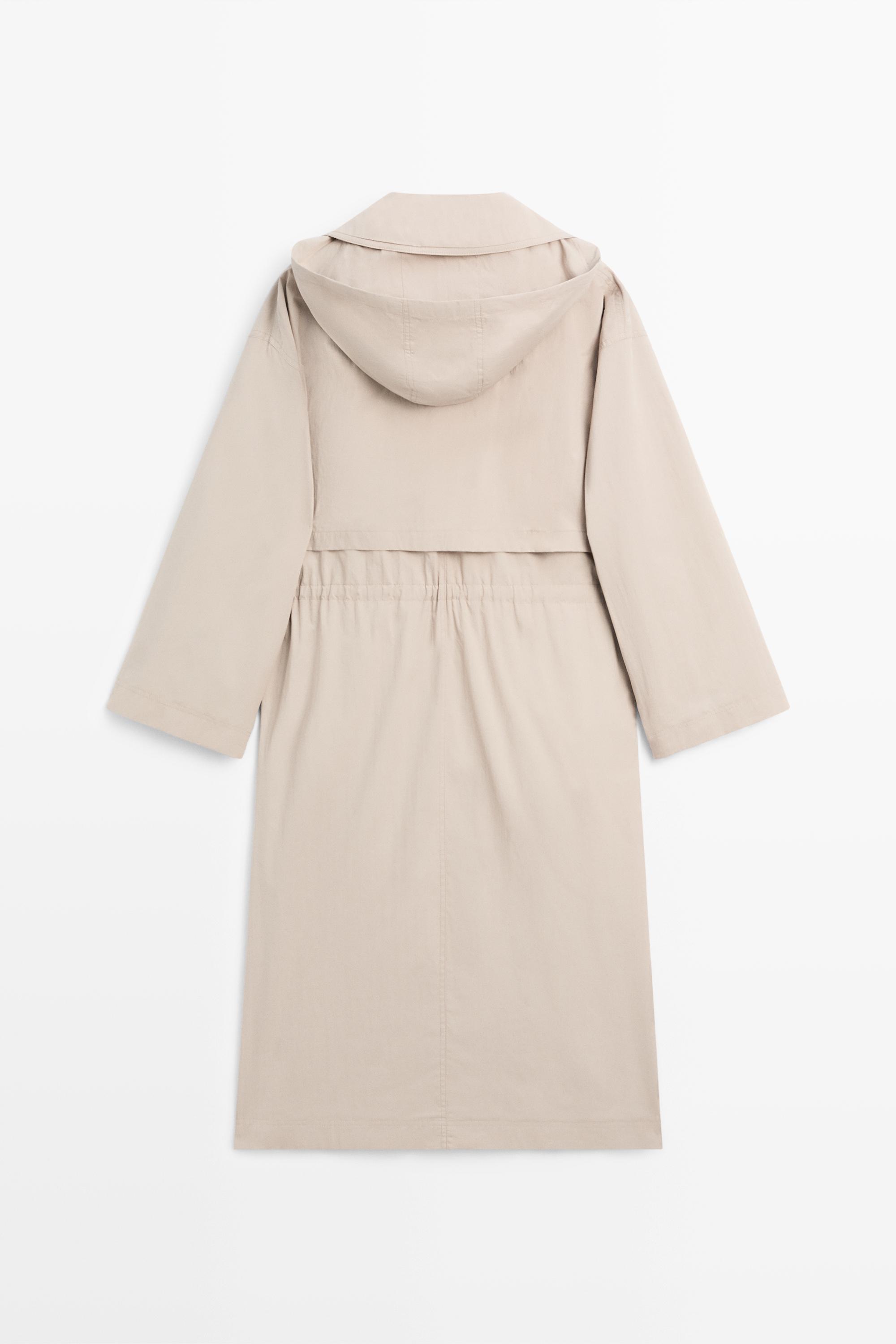 Cotton blend technical trench coat — Pearl grey