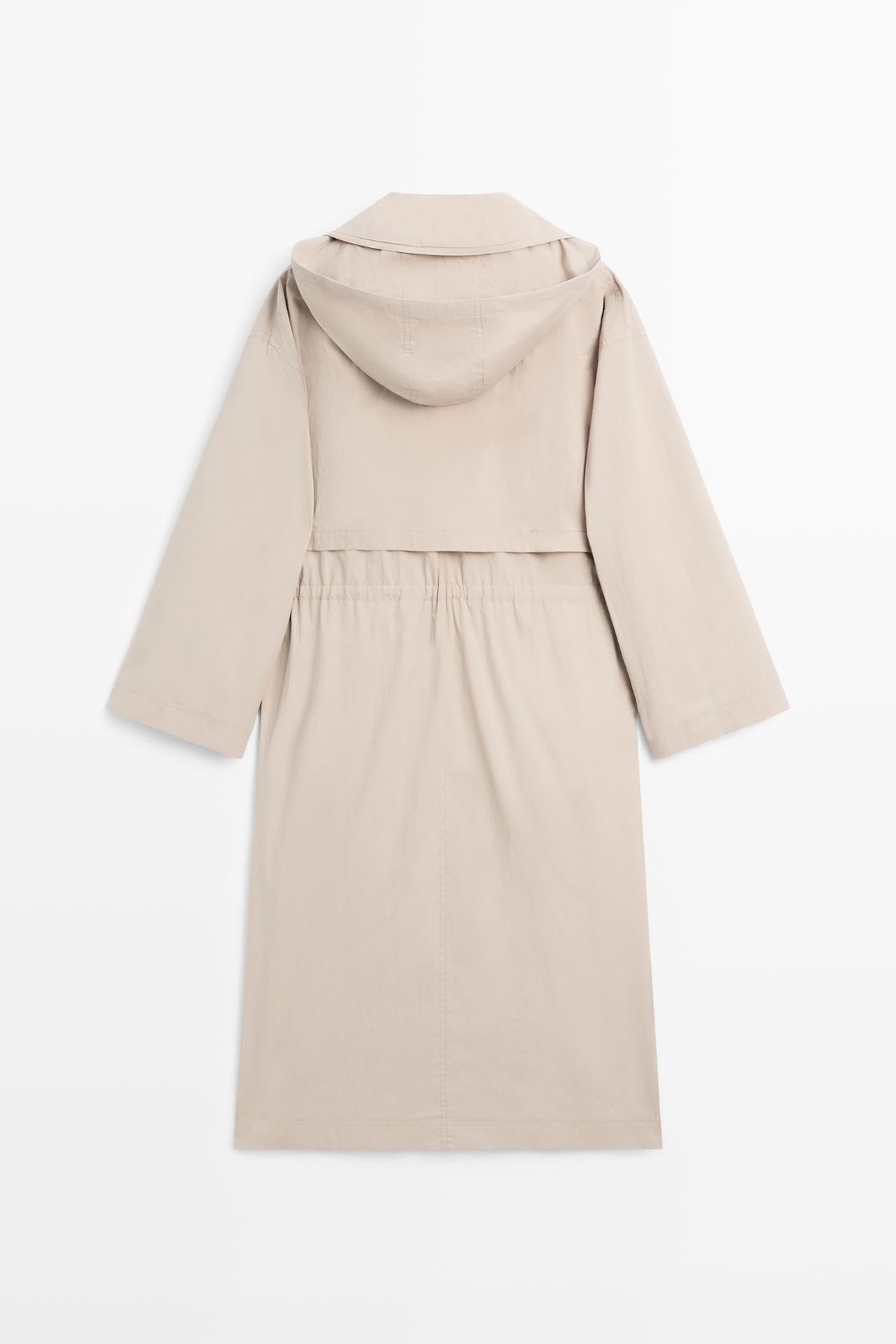 Technical cotton-blend trench coat — Pearl grey