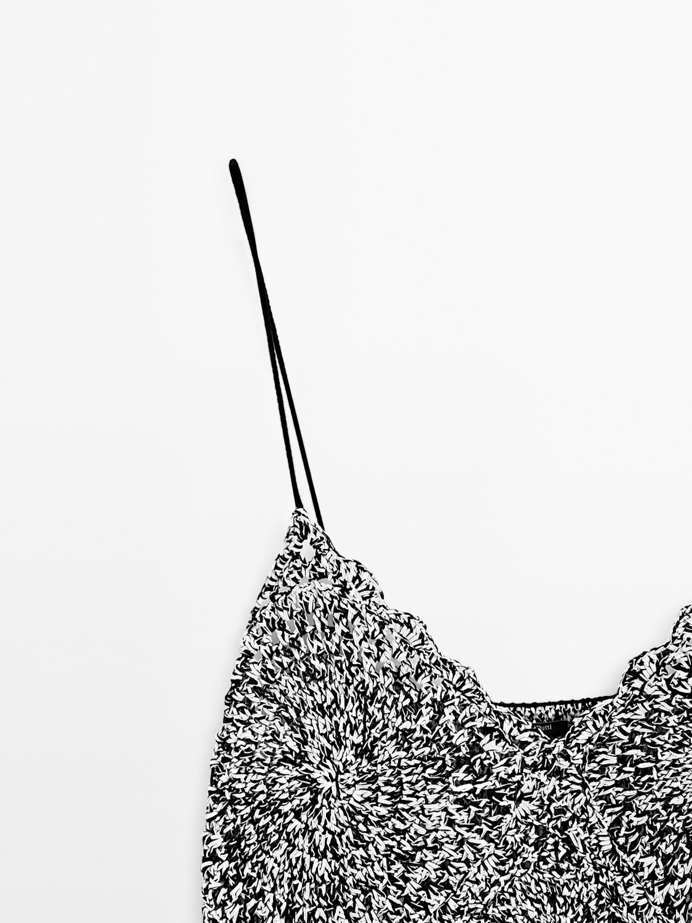Mouliné crochet knit top