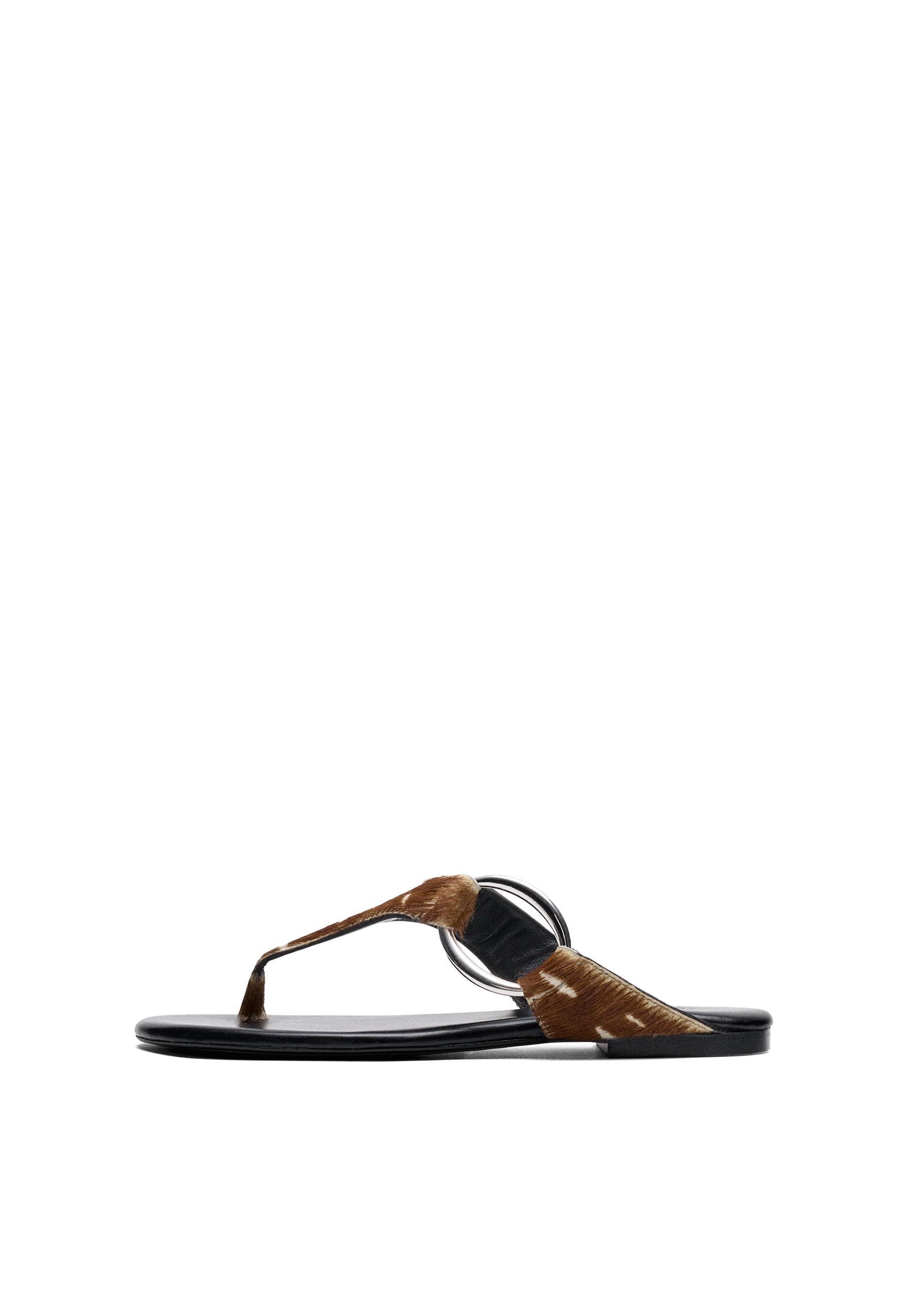 Printed flat slider sandals — Multicolored