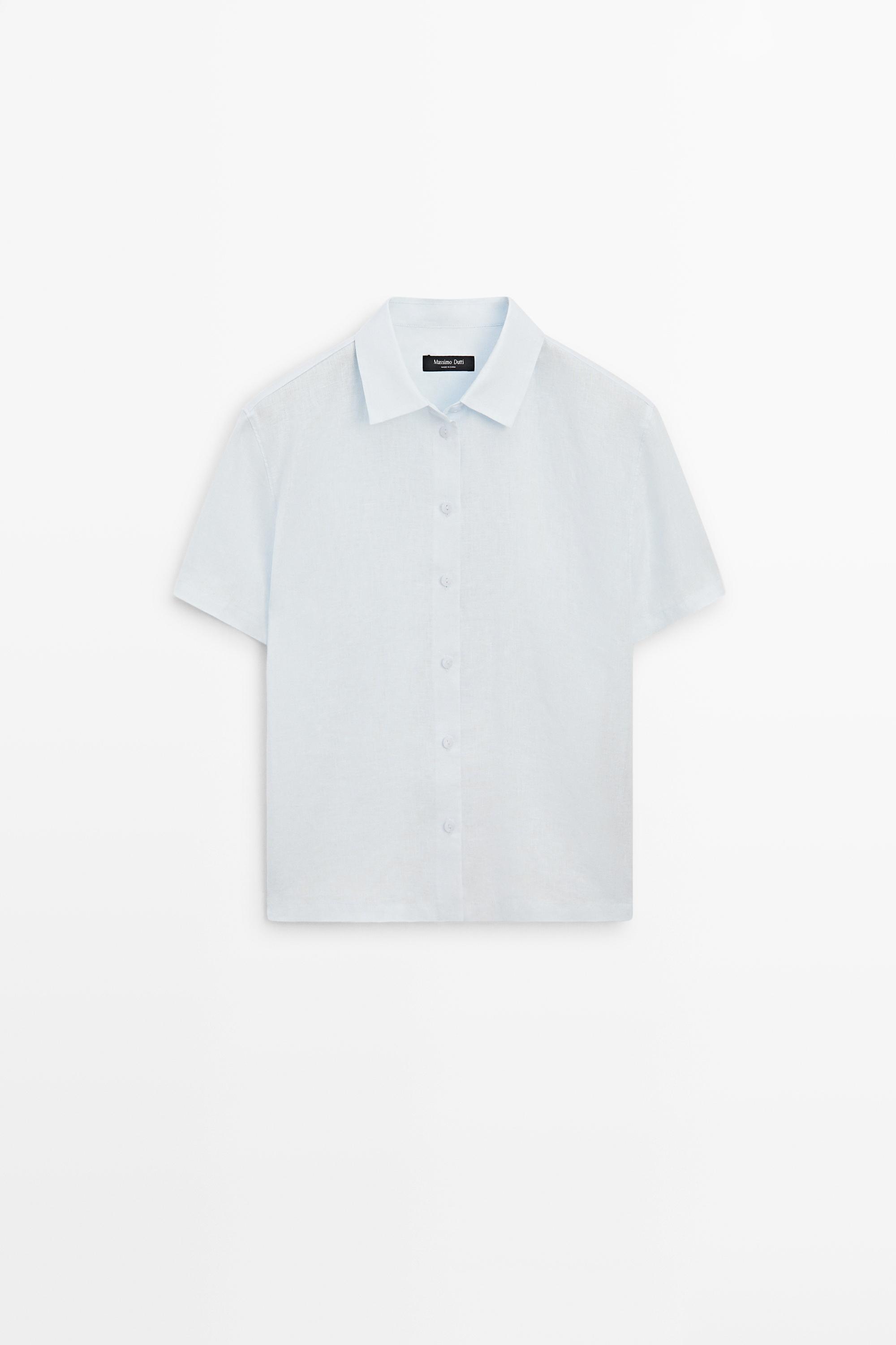 100% linane lühikeste varrukatega särk