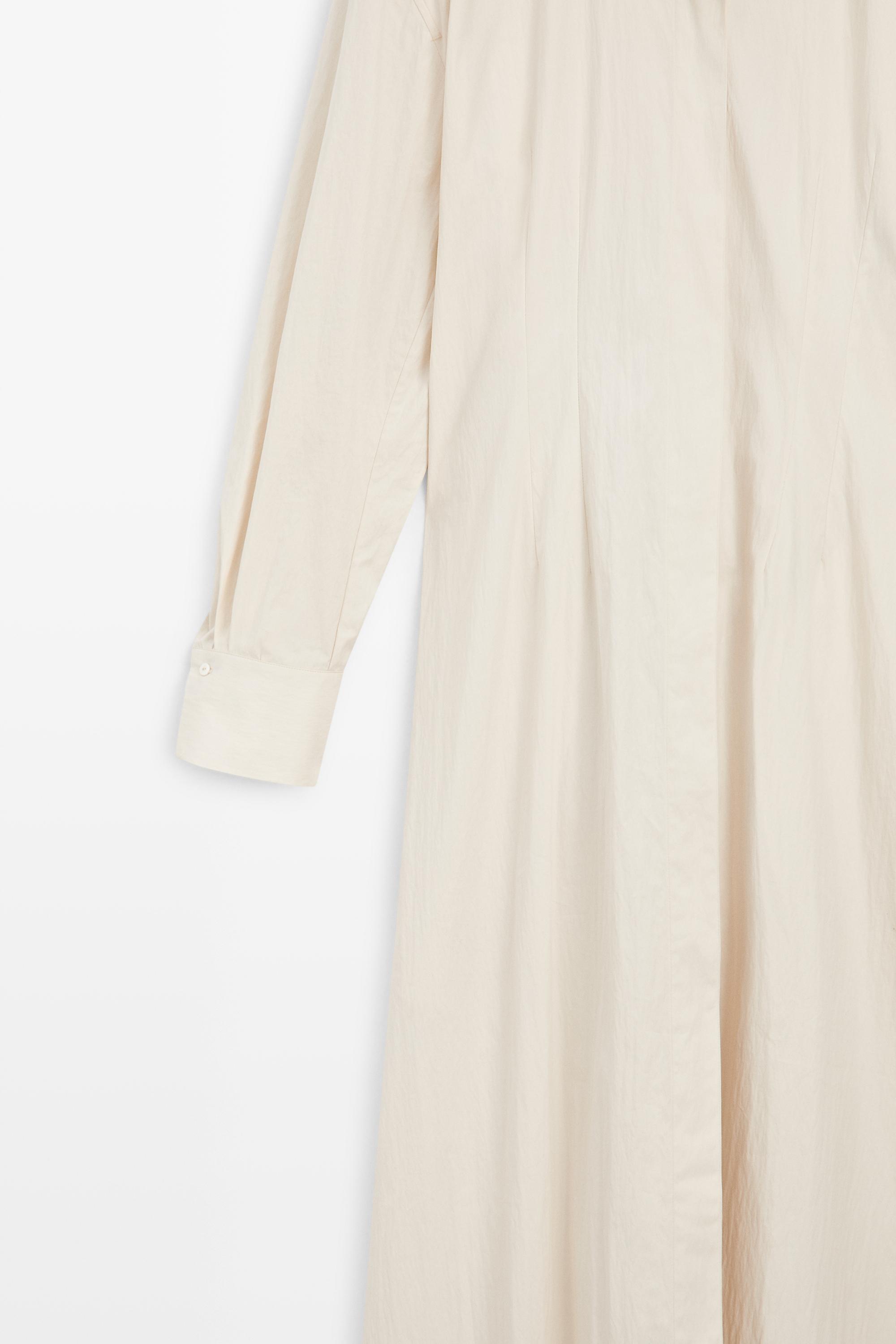 Flowy shirt maxi dress - STUDIO — Beige