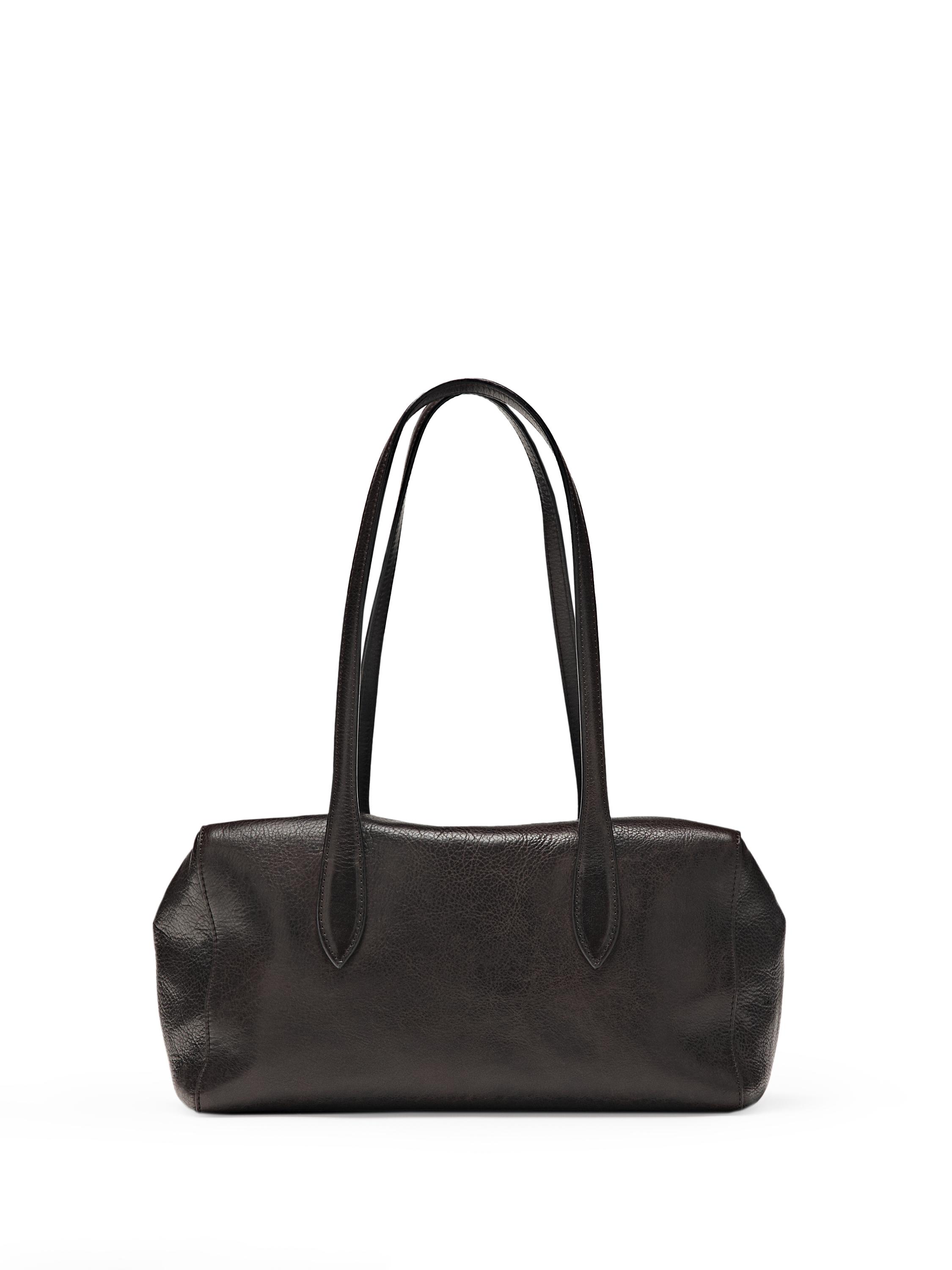 Nappa leather west satchel bag — BROWN