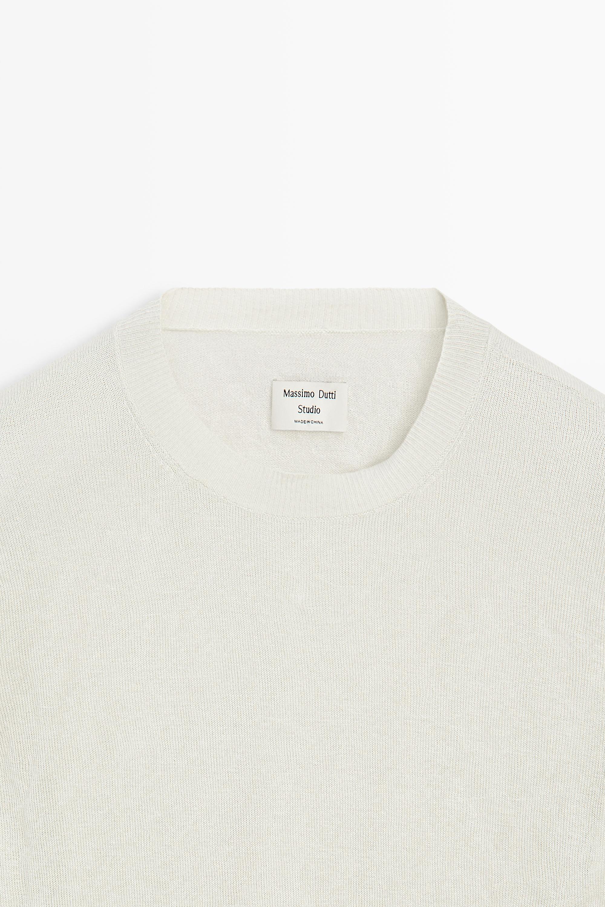 Long sleeve fine knit sweater - STUDIO — OLD SILVER