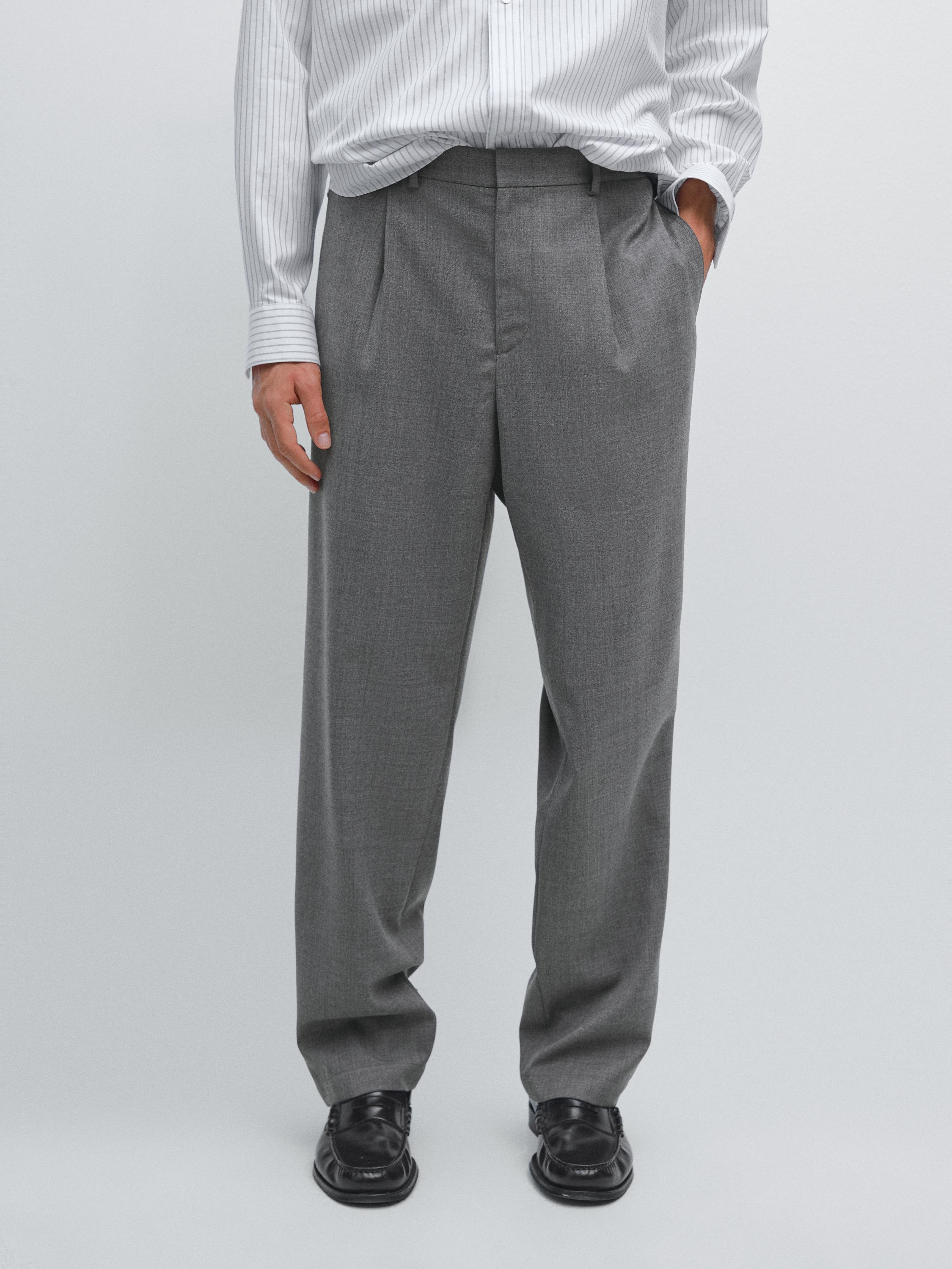 Relax fit gladde broek