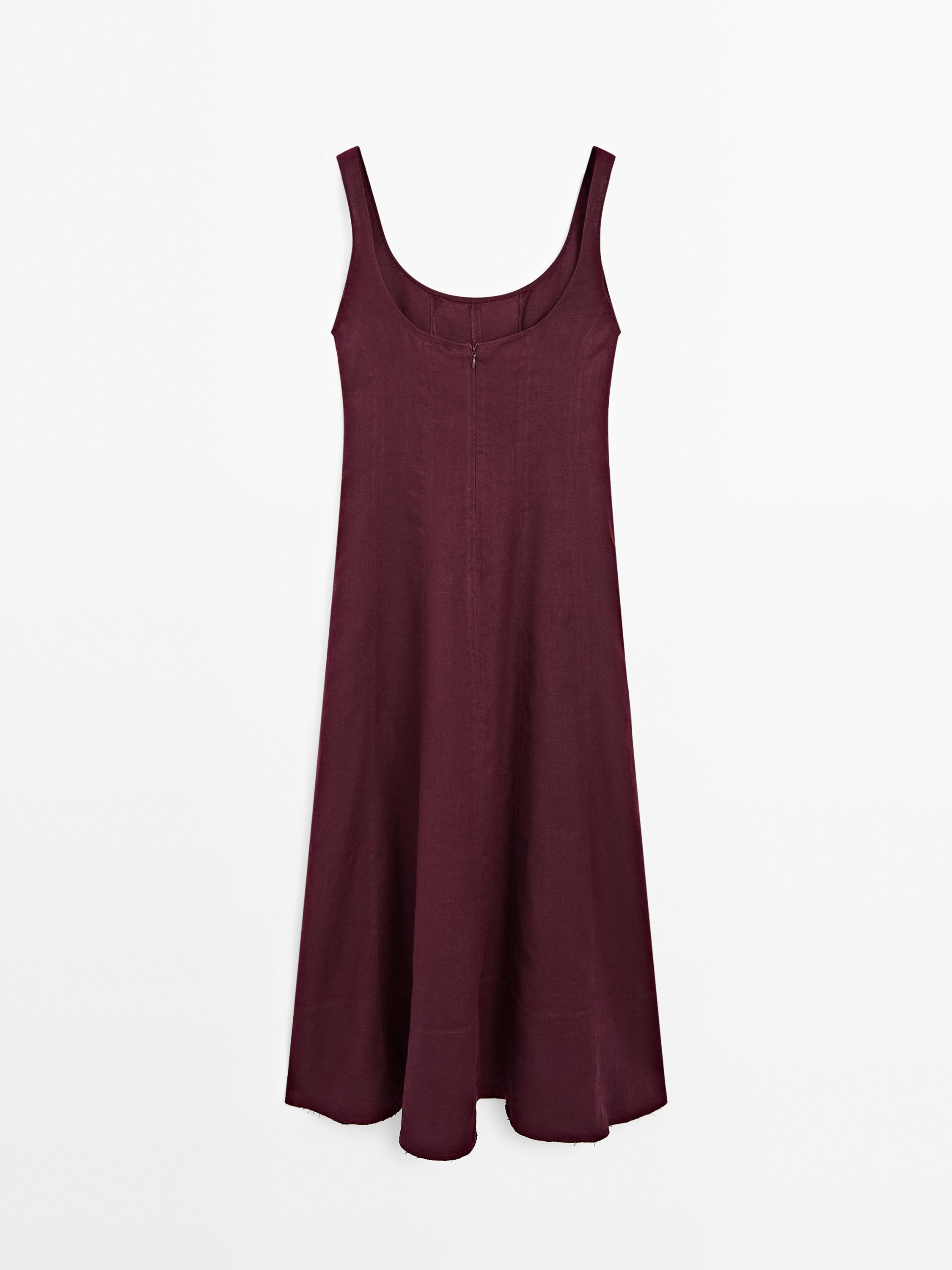 Long flowing 100% linen dress