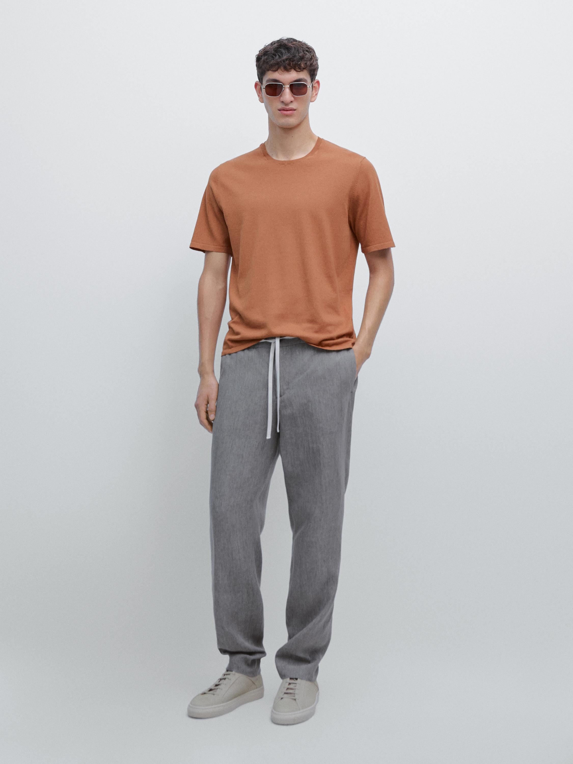 Cotton blend knit T-shirt